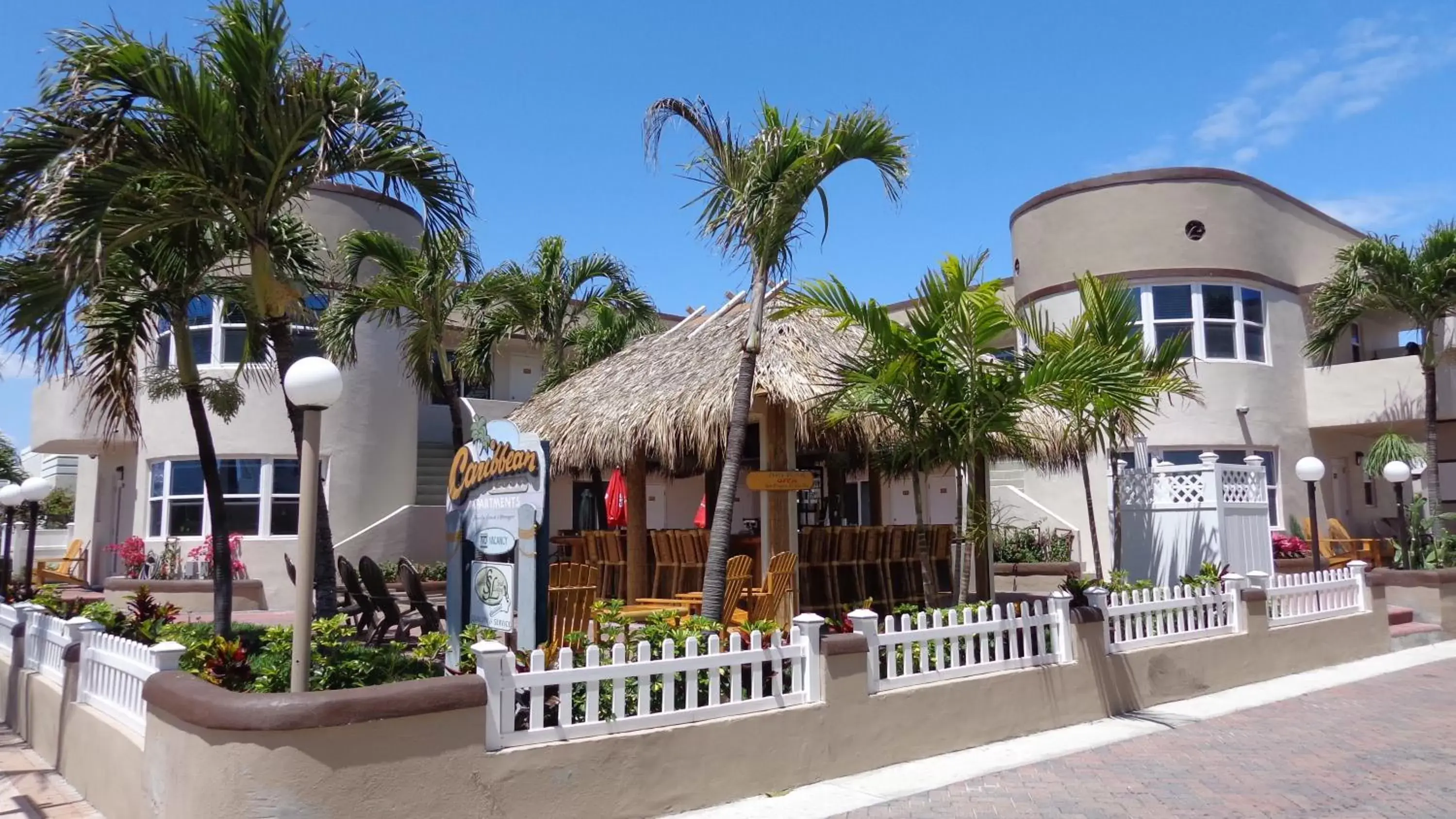Facade/entrance, Property Building in Caribbean Resort by the Ocean