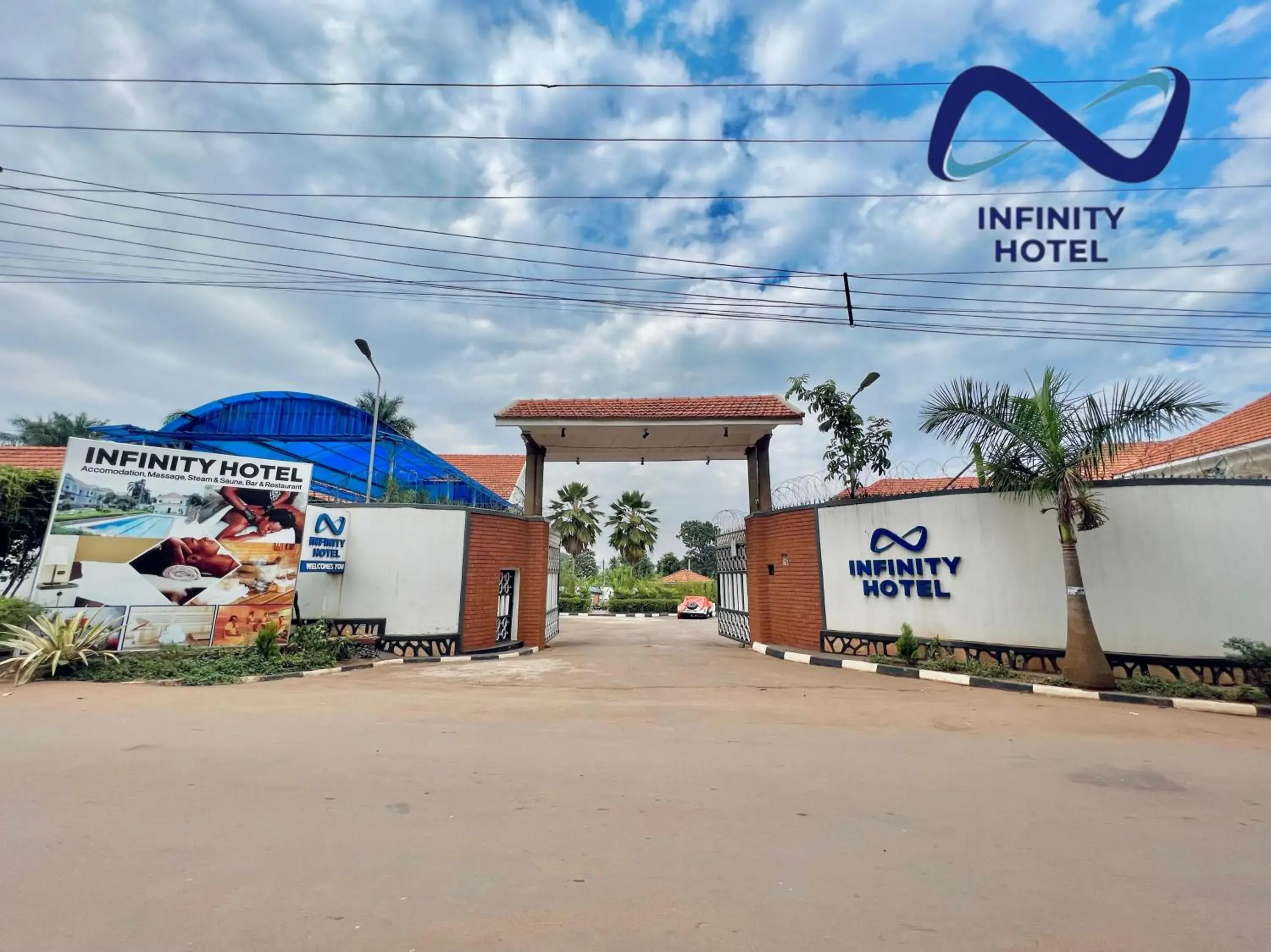 Street view, Property Logo/Sign in Infinity Hotel Kampala