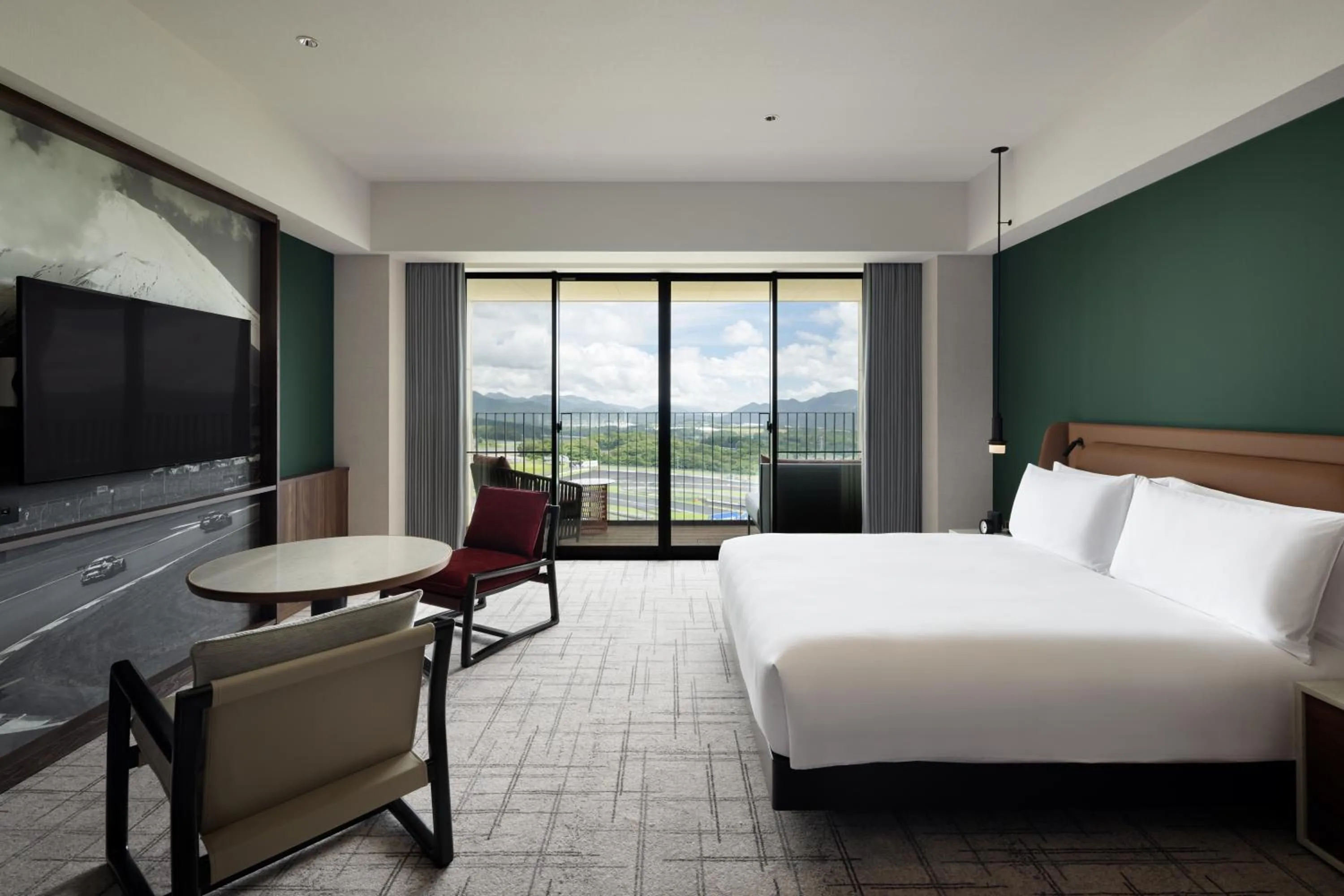 Bed in Fuji Speedway Hotel, in The Unbound Collection by Hyatt