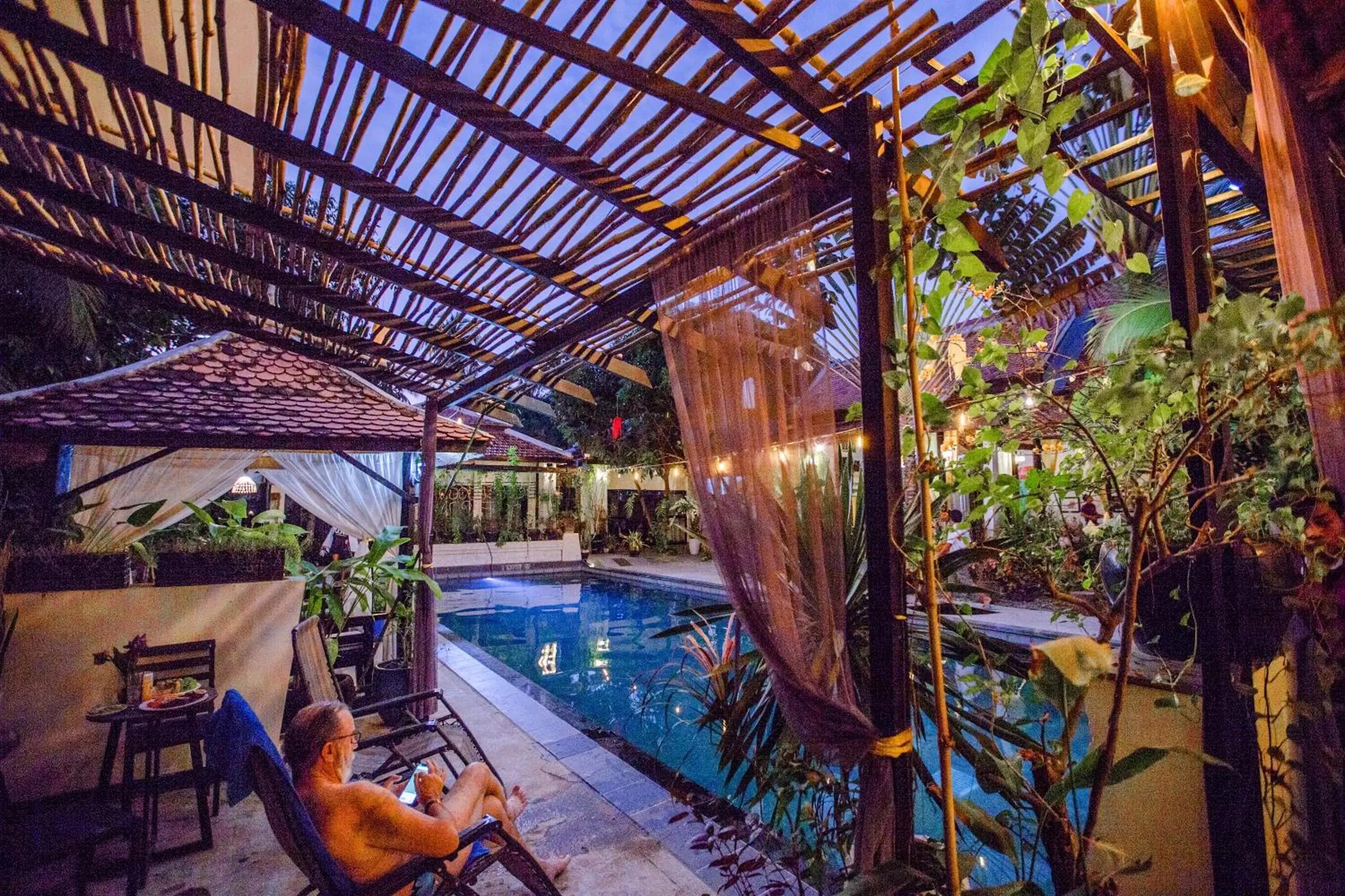 Pool View in The Sanctuary Villa Battambang