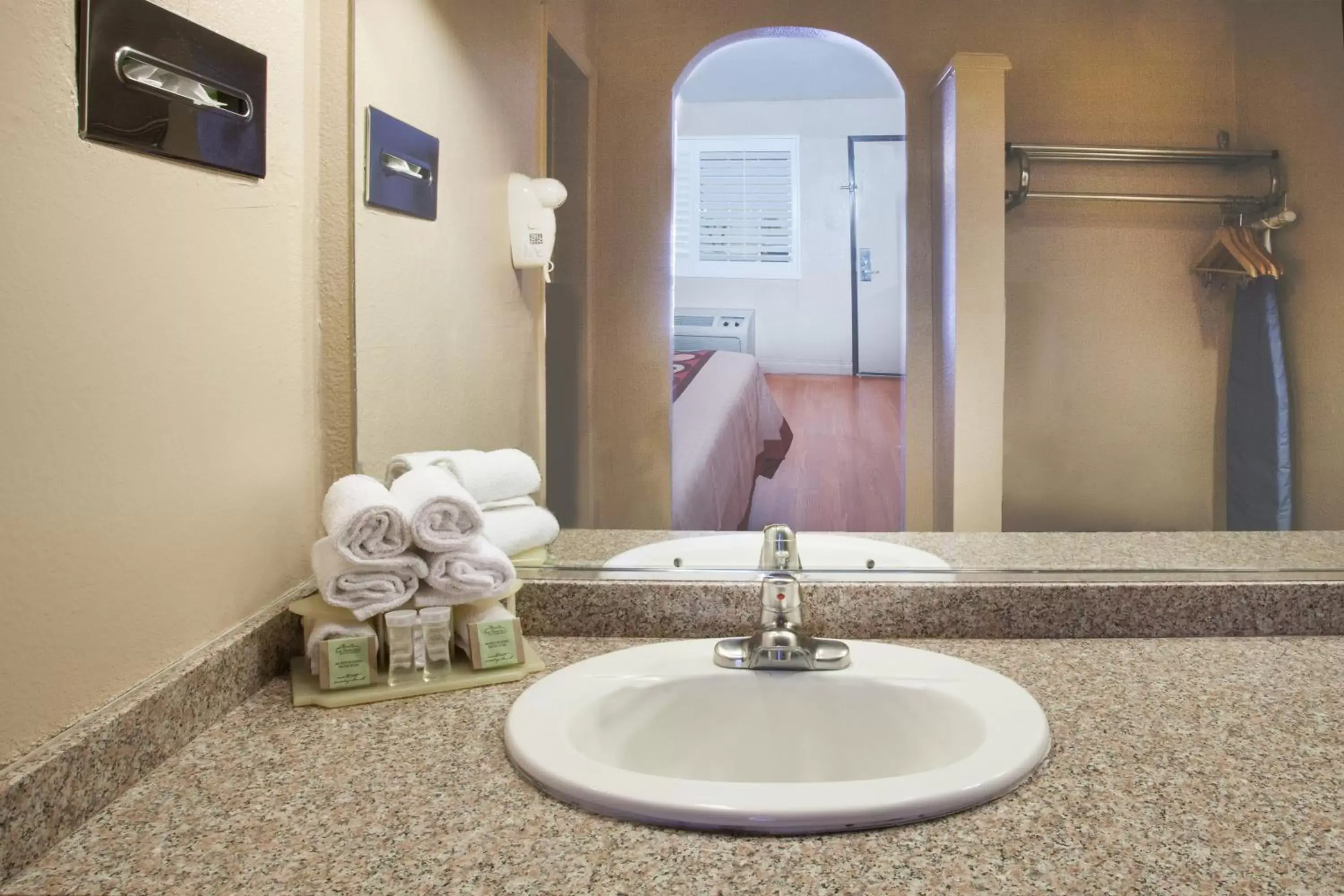 Bathroom in Super 8 by Wyndham Pasadena/LA Area