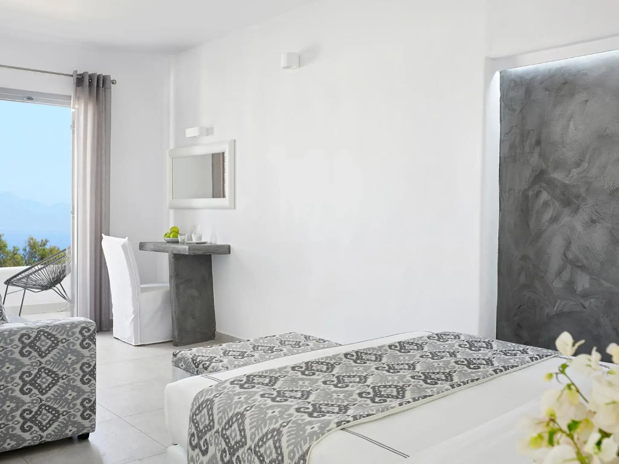 Bed in Kallisti Thera Hotel