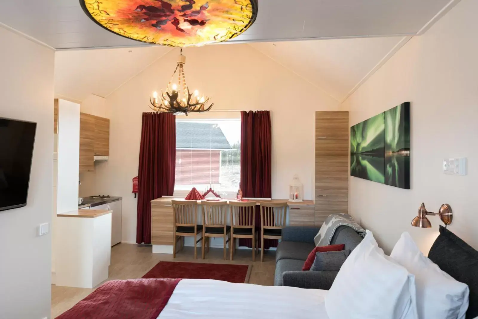 Decorative detail, Bed in Santa Claus Holiday Village Decorative detail, Bed in Santa Claus Holiday Village