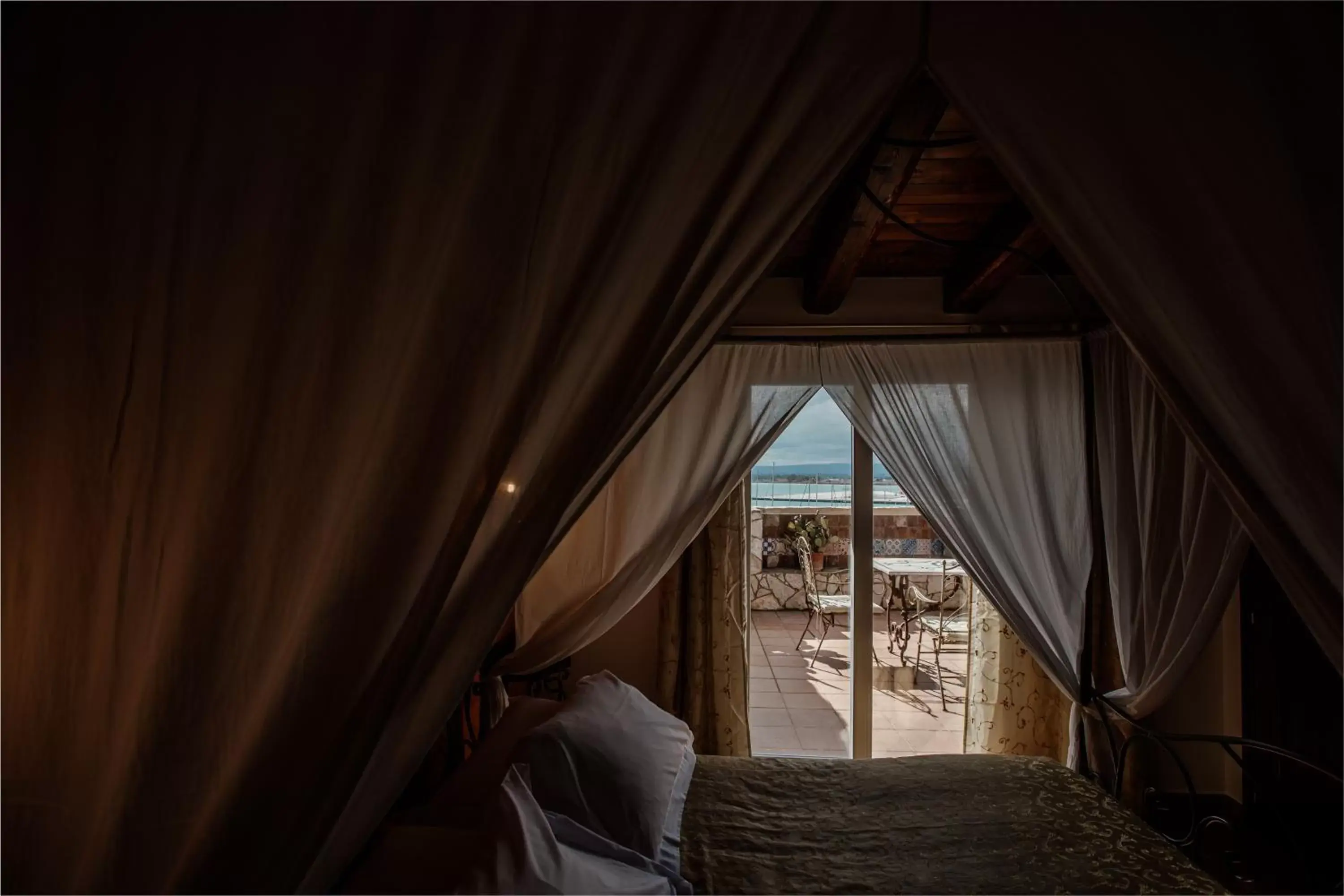 Balcony/Terrace, Bed in Palazzo Giunta - Porta Marina Ortigia