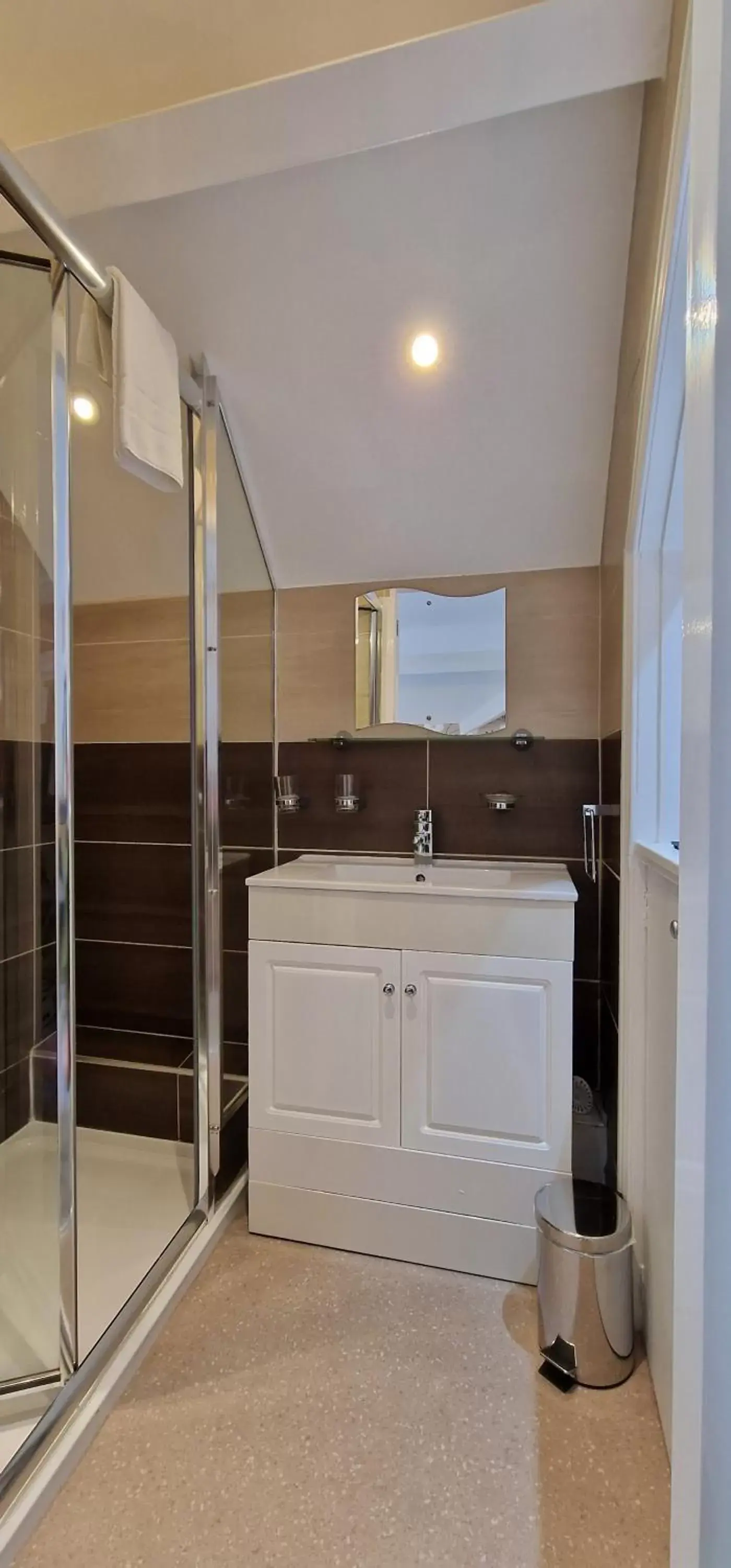 Shower, Bathroom in Bonny Brae House by Woodland Park