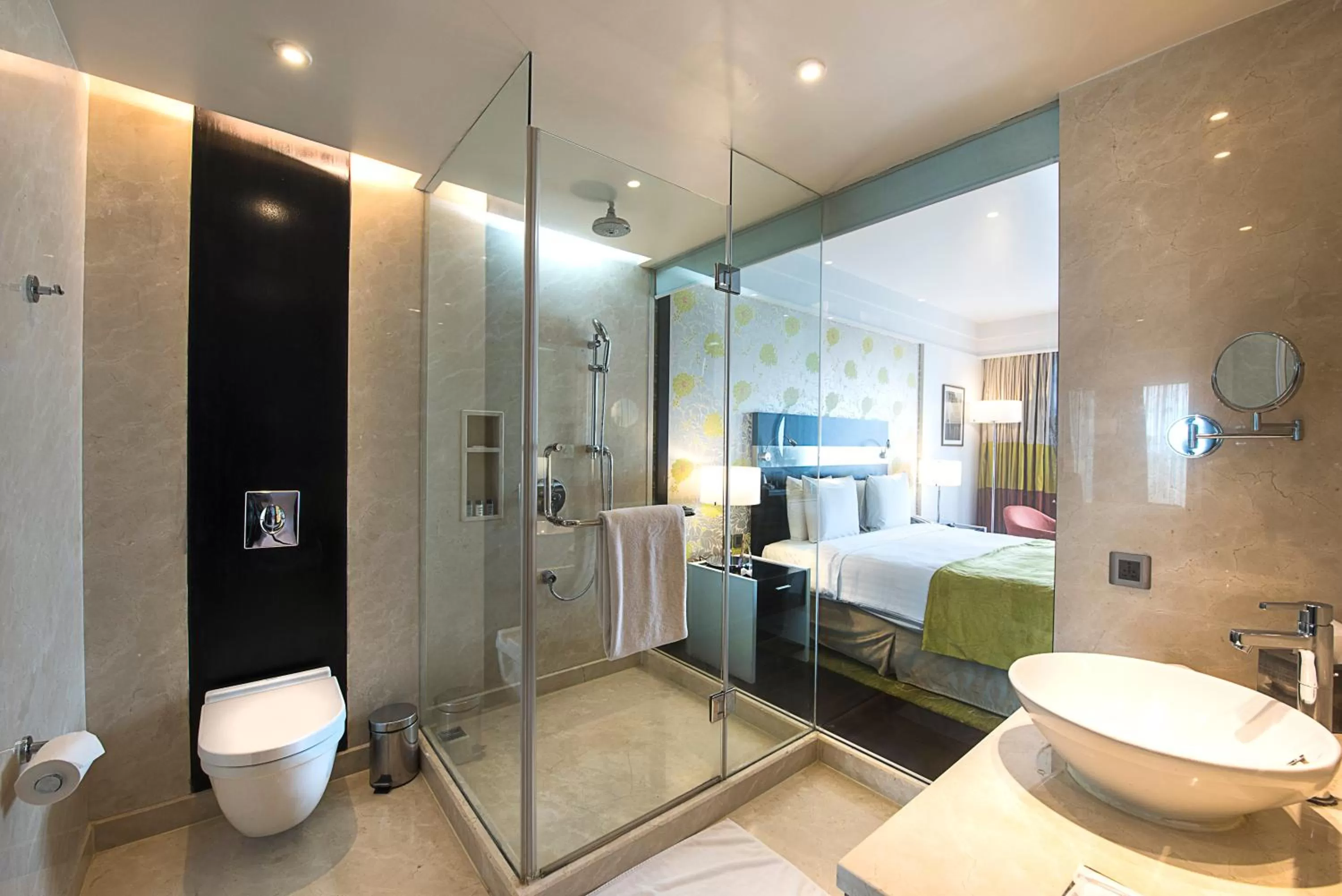 Bathroom, Bed in Crowne Plaza Pune City Centre by IHG