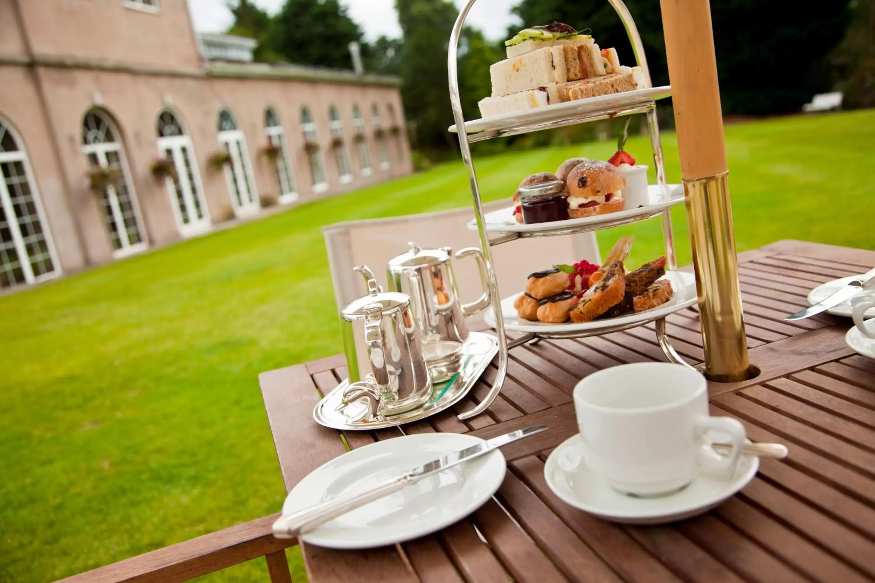 Patio in Rowton Hall Hotel and Spa