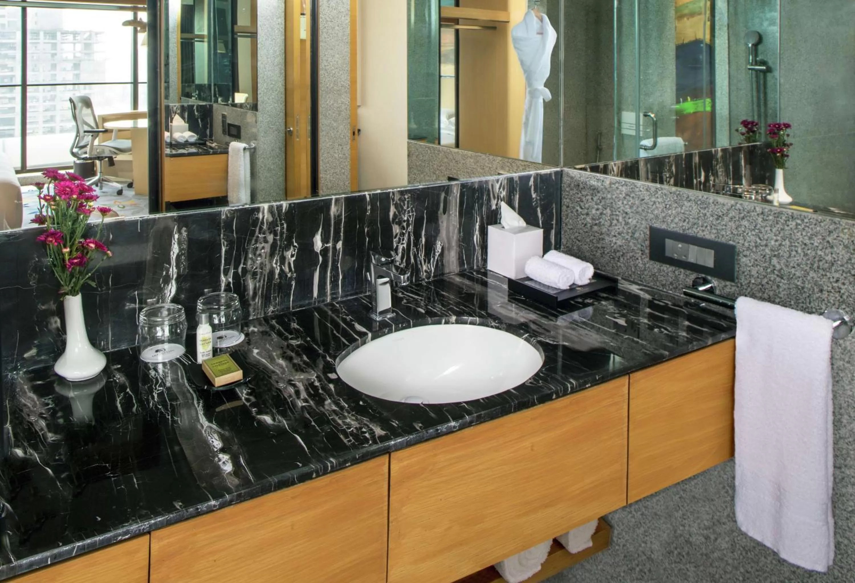 Bathroom in DoubleTree by Hilton Ahmedabad