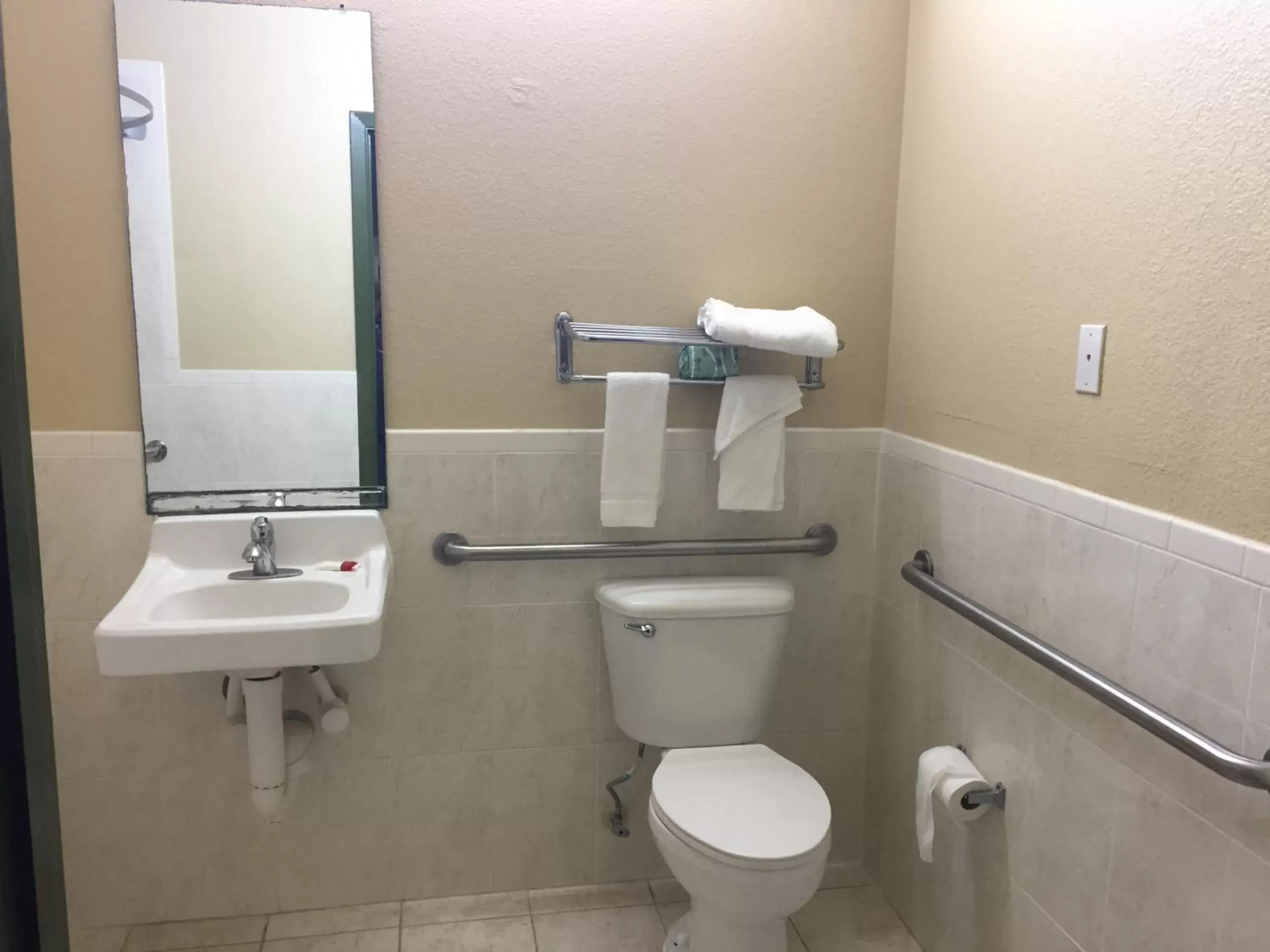 Bathroom in Super 8 by Wyndham Intercontinental Houston TX