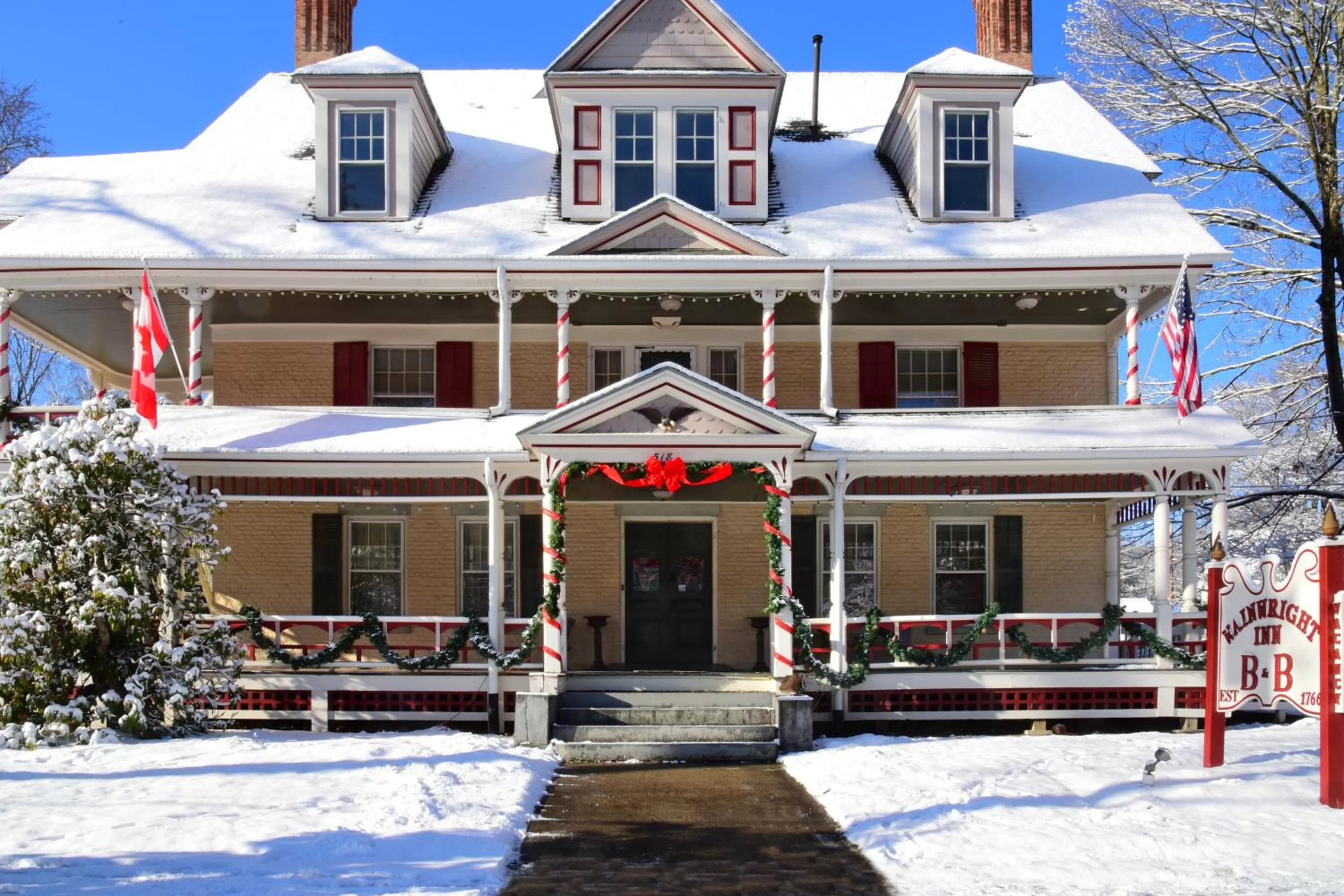 Facade/entrance, Winter in Wainwright Inn
