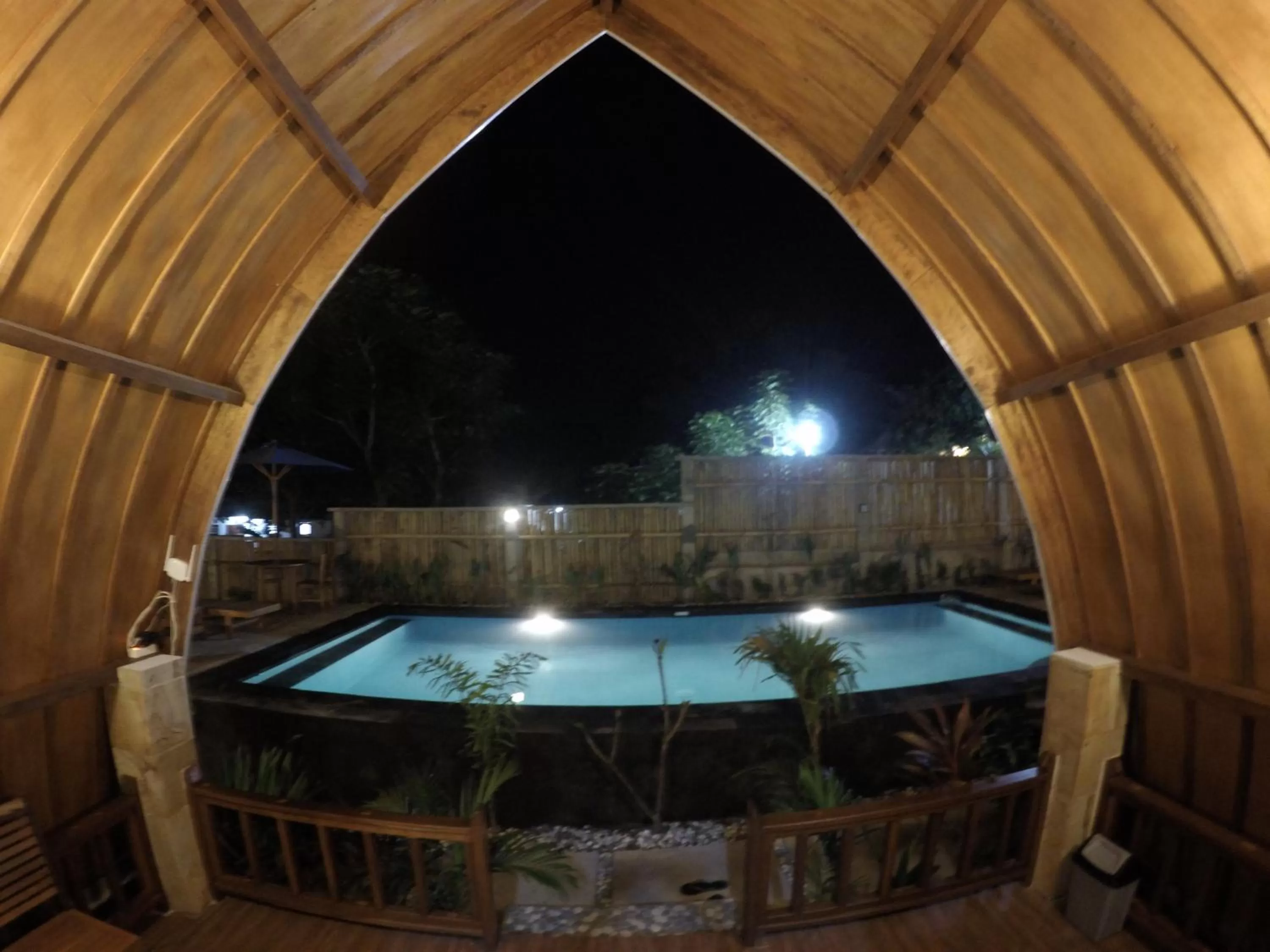 Pool view in Uki village bungalows