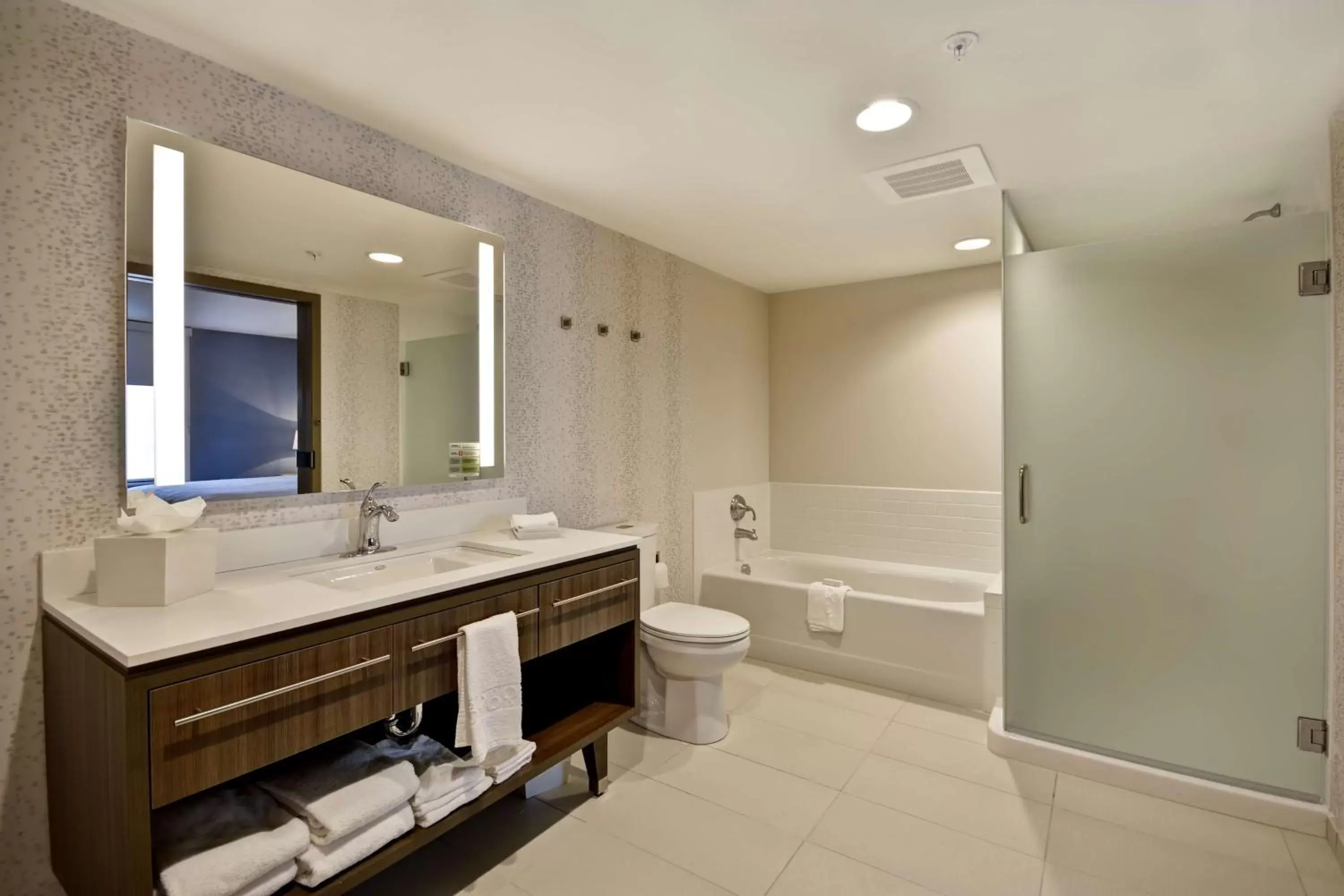 Bathroom in Home2 Suites by Hilton Kansas City KU Medical Center Bathroom in Home2 Suites by Hilton Kansas City KU Medical Center