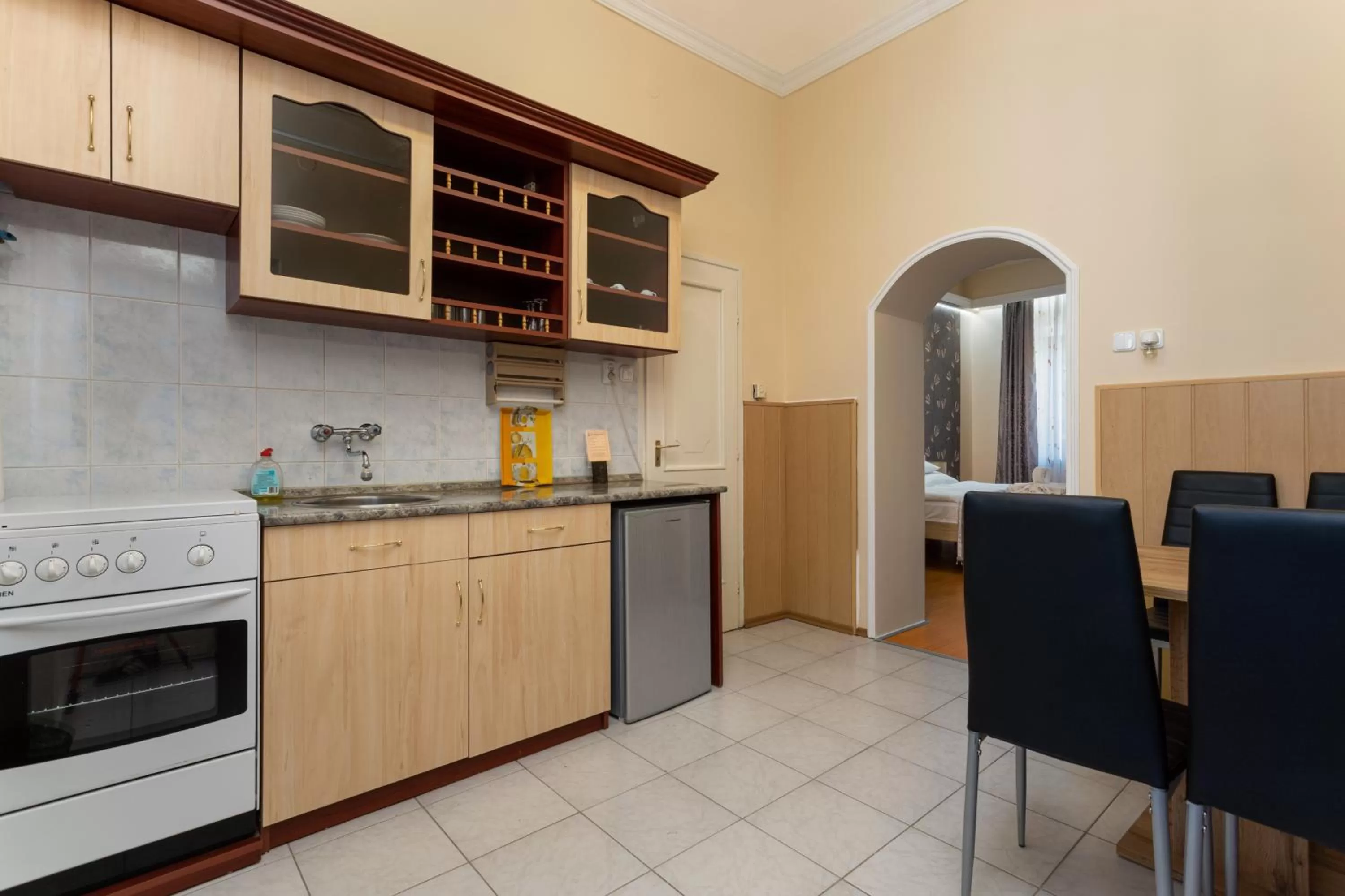 Kitchen or kitchenette in Illés Hotel