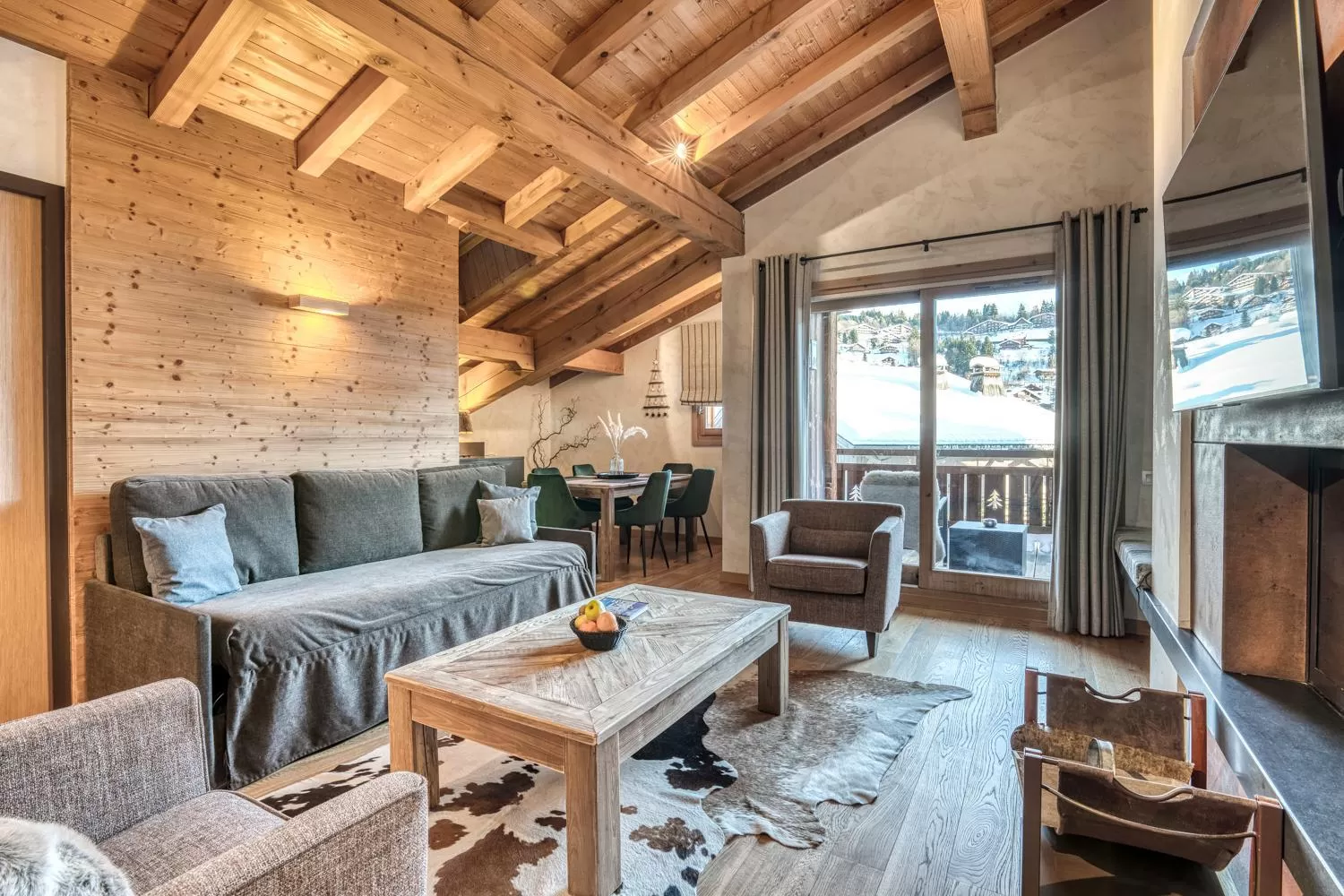 Living room in Les Loges Blanches Megève