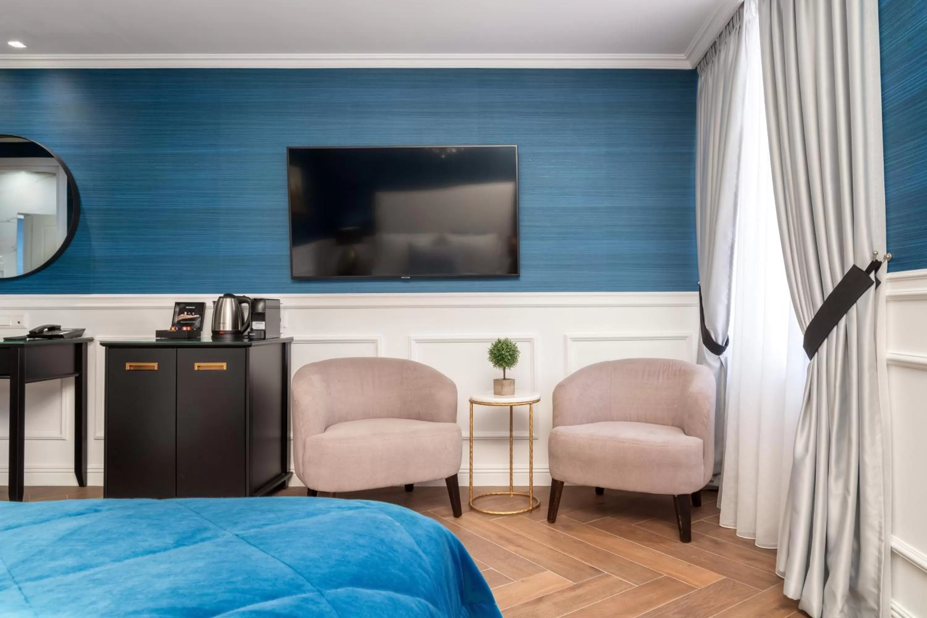 Seating area in Evripidou Suites