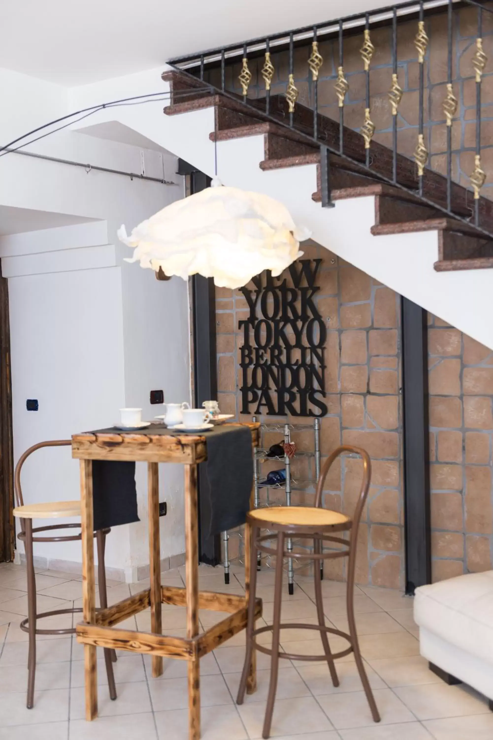 Dining area in loft style taverna