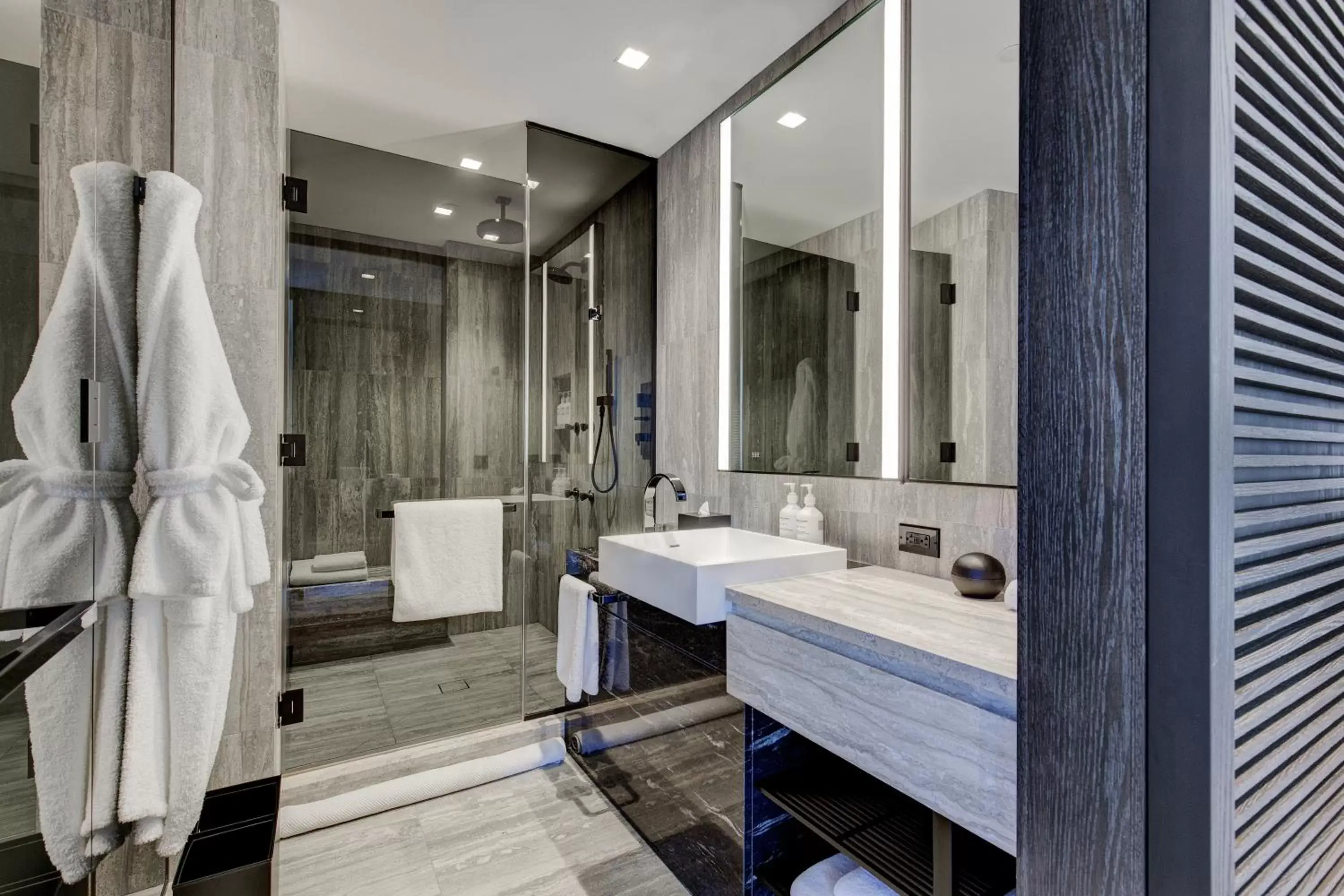 Bedroom, Bathroom in Equinox Hotel Hudson Yards New York City