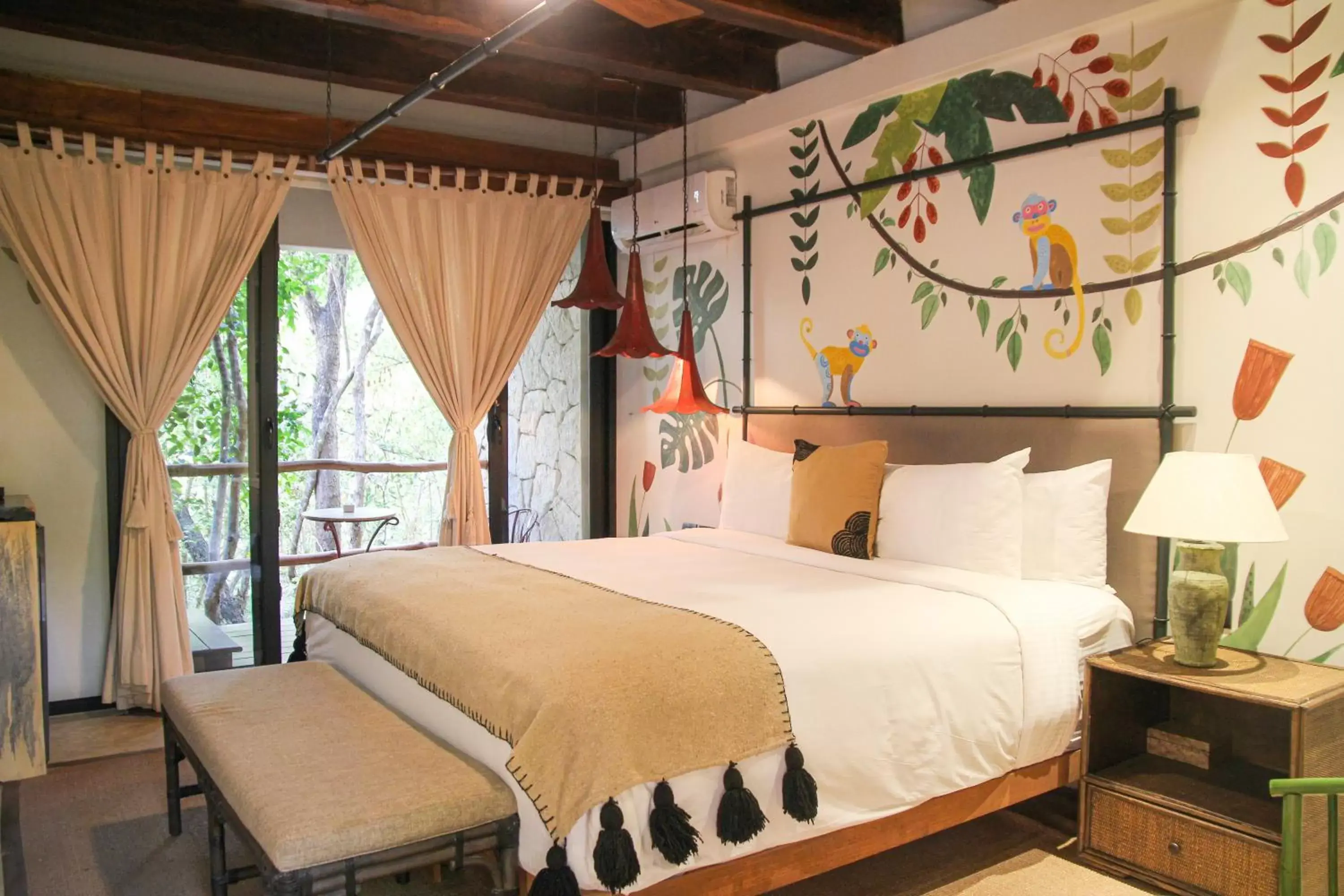 Bed in Orchid House Tulum