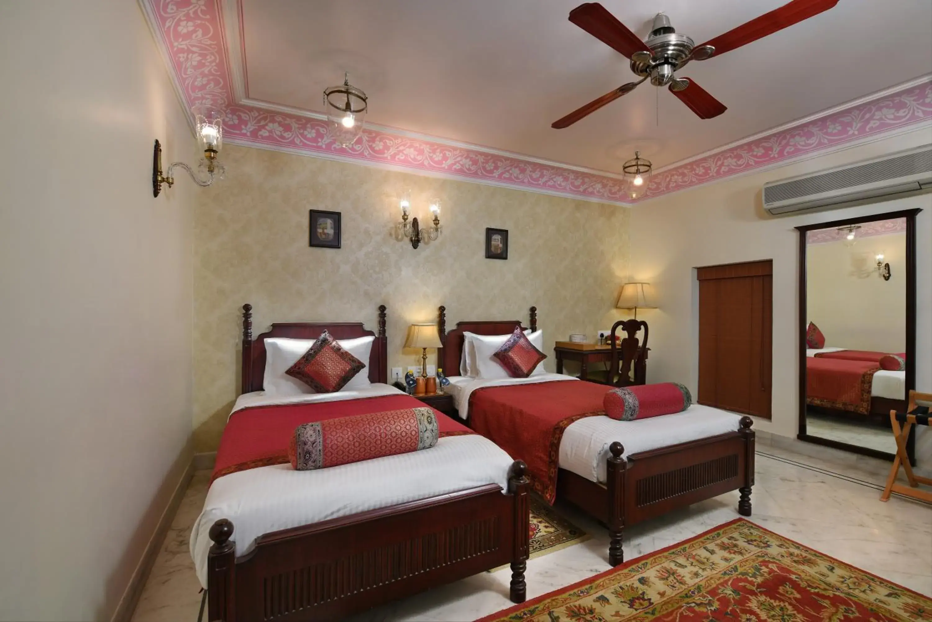 Bedroom, Bed in BrijRama Palace, Varanasi by the Ganges