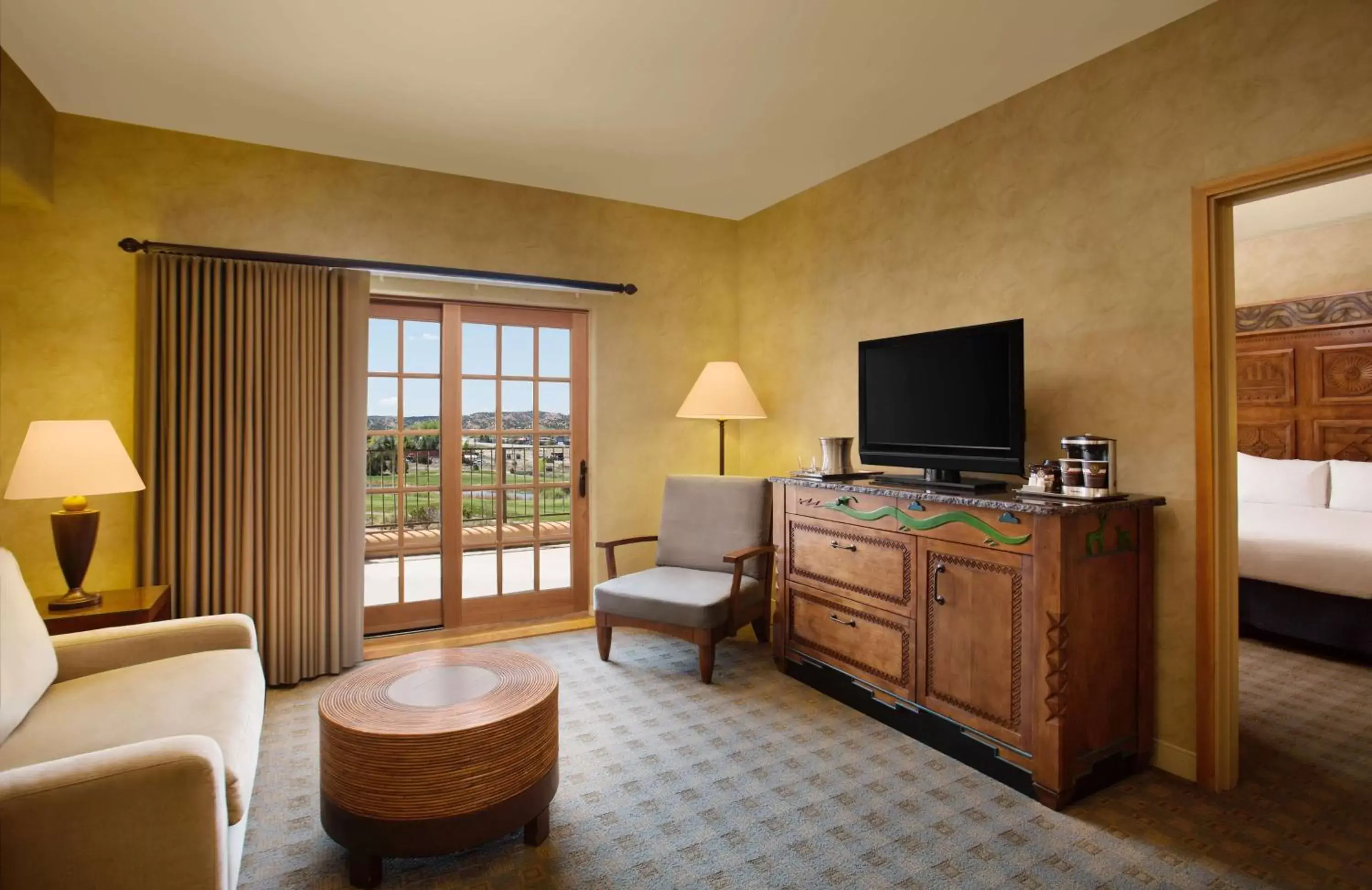 Bedroom, TV/Entertainment Center in Hilton Santa Fe Buffalo Thunder