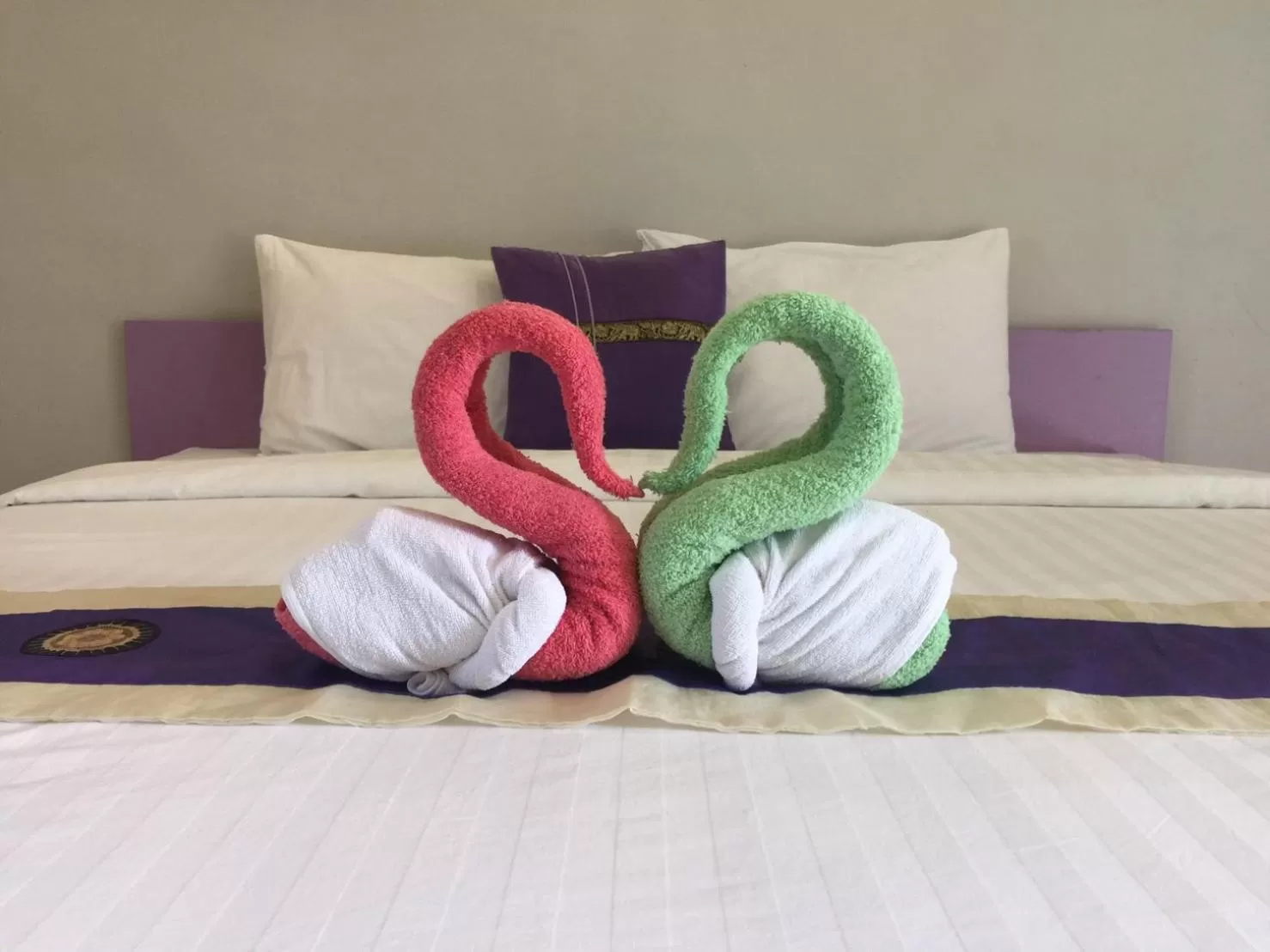 Bed in Bamboo House Resort