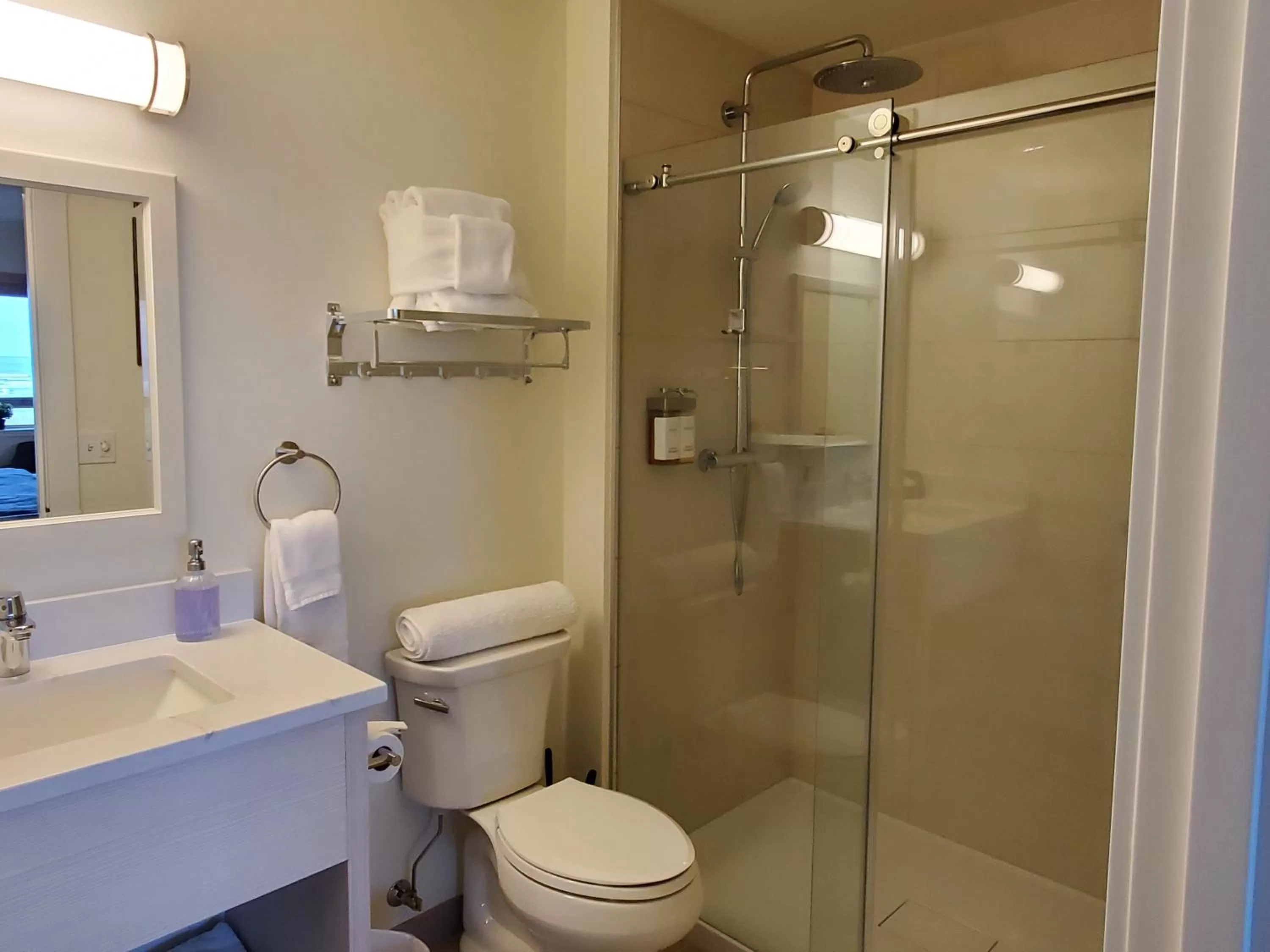 Shower, Bathroom in Moonstone Beach Motel