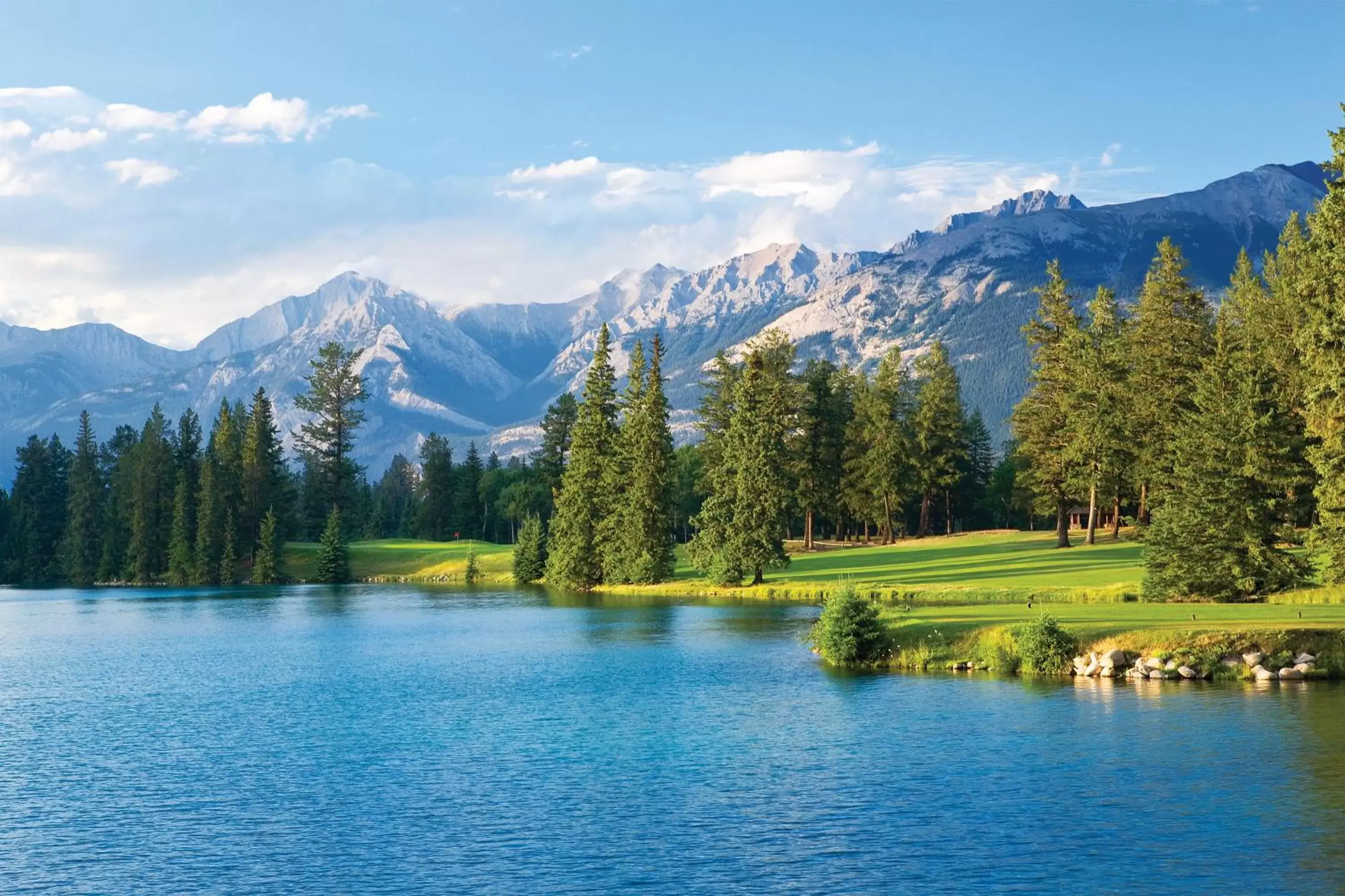 Golfcourse, Natural Landscape in Fairmont Jasper Park Lodge