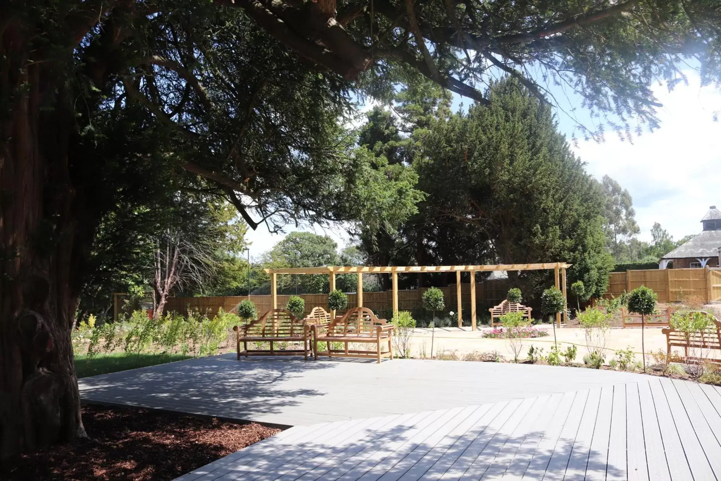 Garden view in Down Hall Hotel