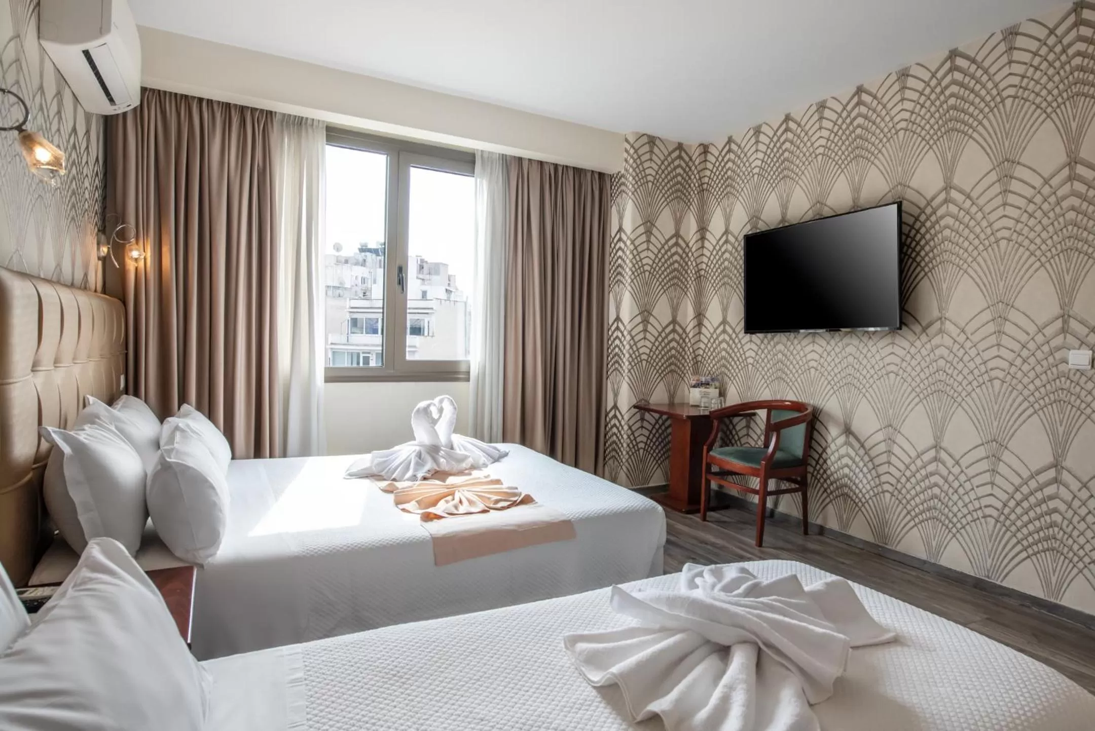 Bed in Athens Golden City Hotel