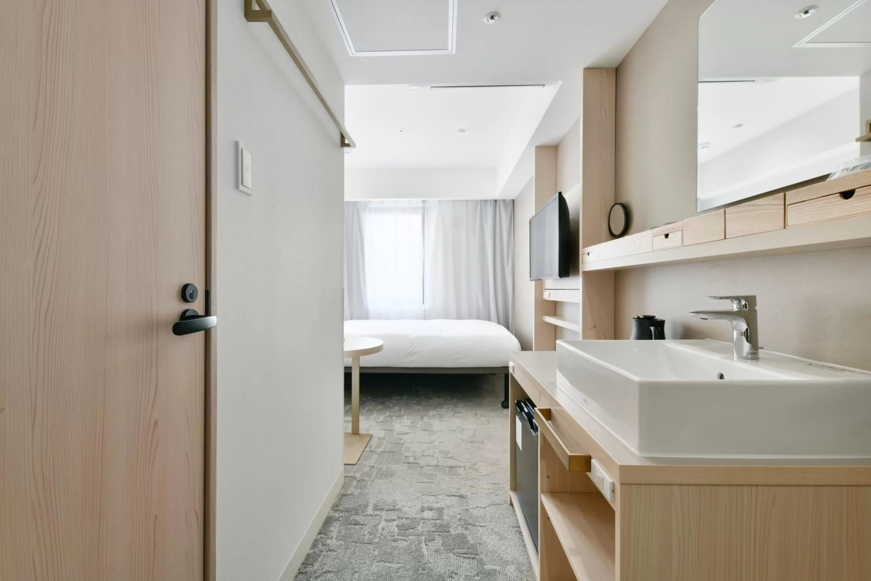 Bathroom, Bed in REF Kumamoto by VESSEL HOTELS