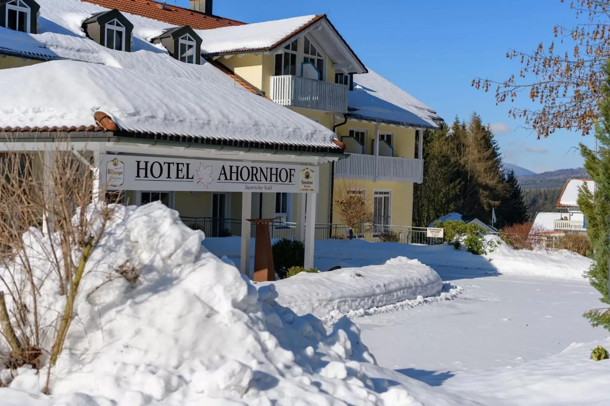 Property building, Winter in Hotel Ahornhof