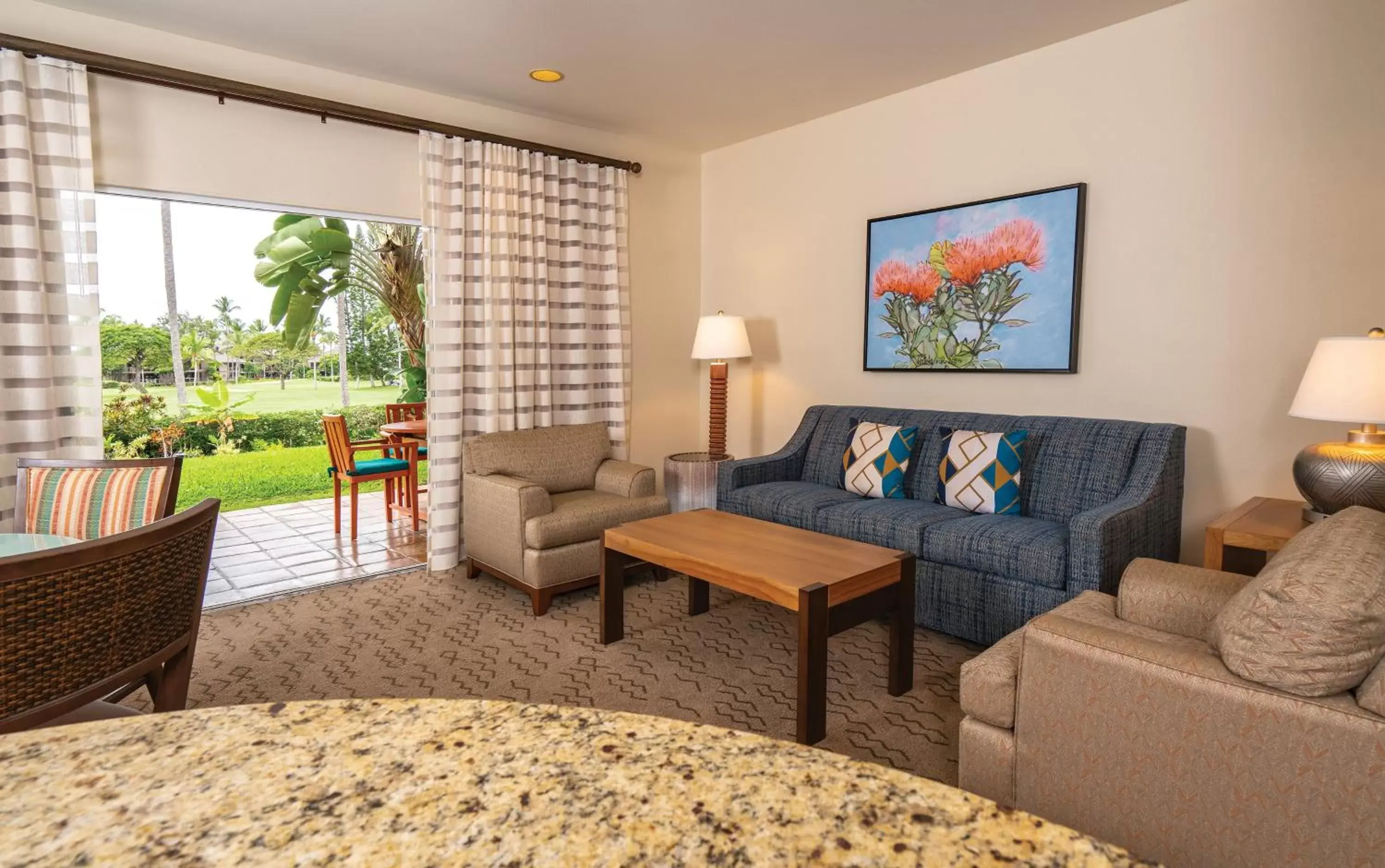 Living room, Seating Area in Kona Coast Resort