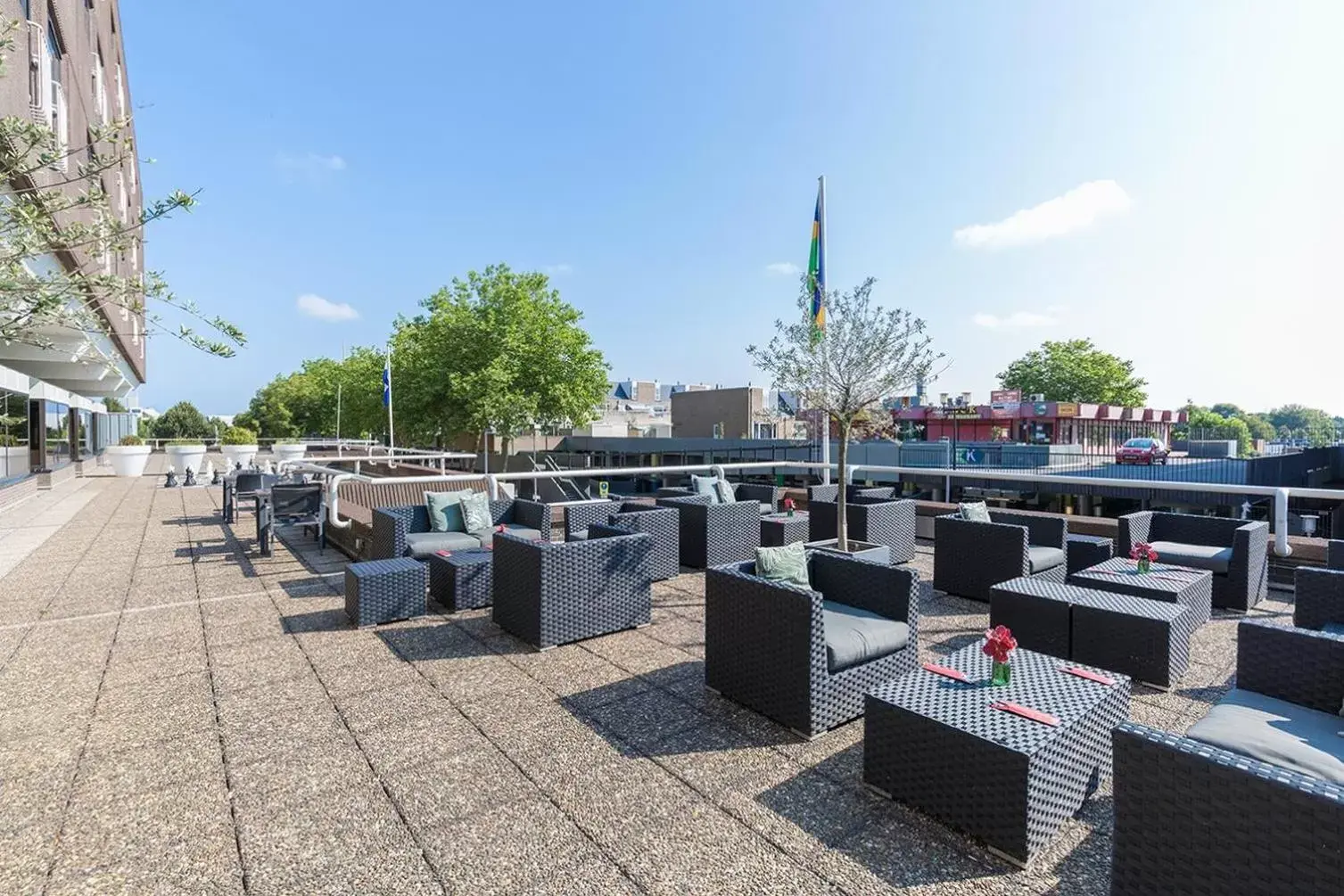 Balcony/Terrace, Restaurant/Places to Eat in Leonardo Hotel Lelystad City Center