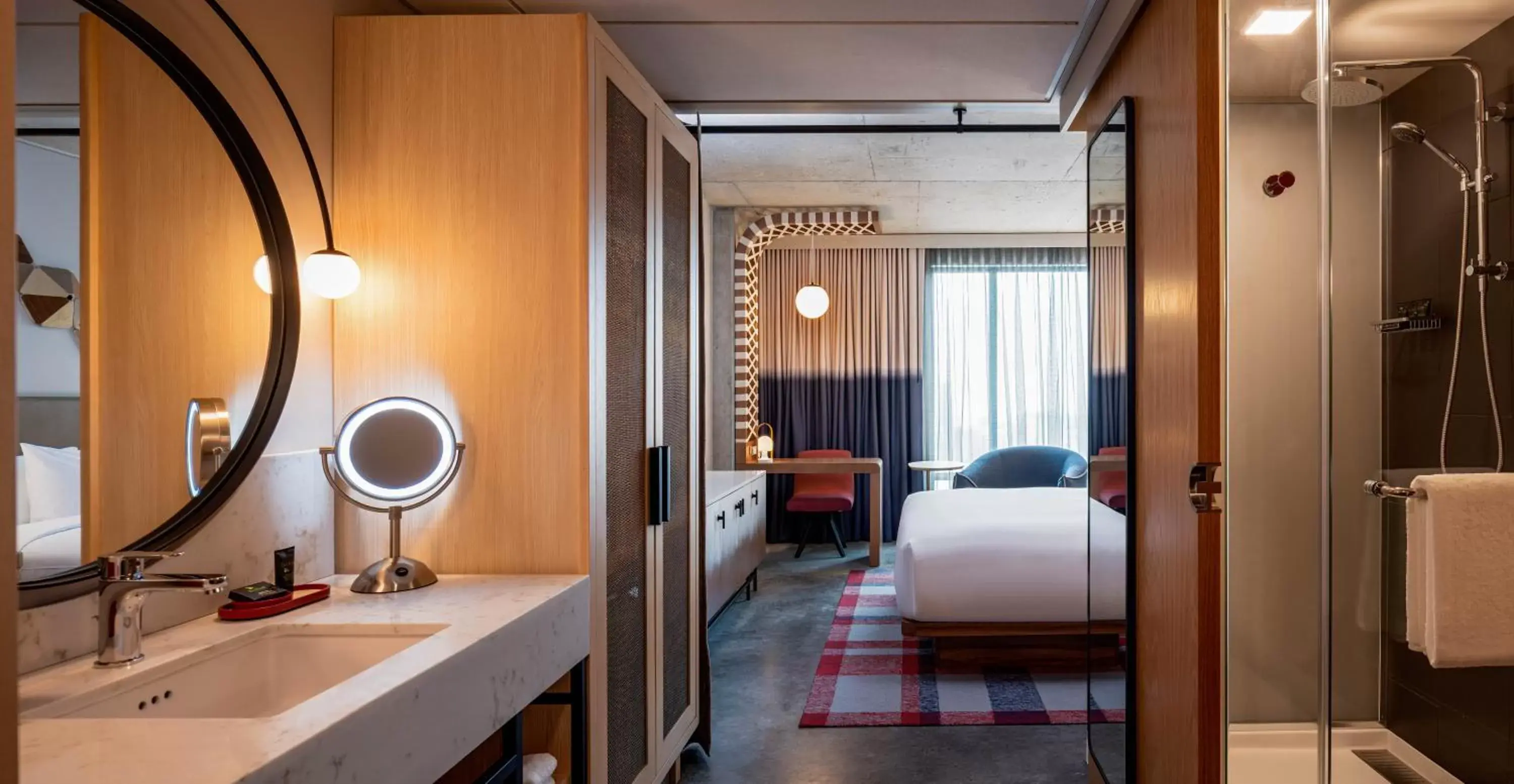 Bathroom, Bed in Hyatt Centric Downtown Portland Bathroom, Bed in Hyatt Centric Downtown Portland