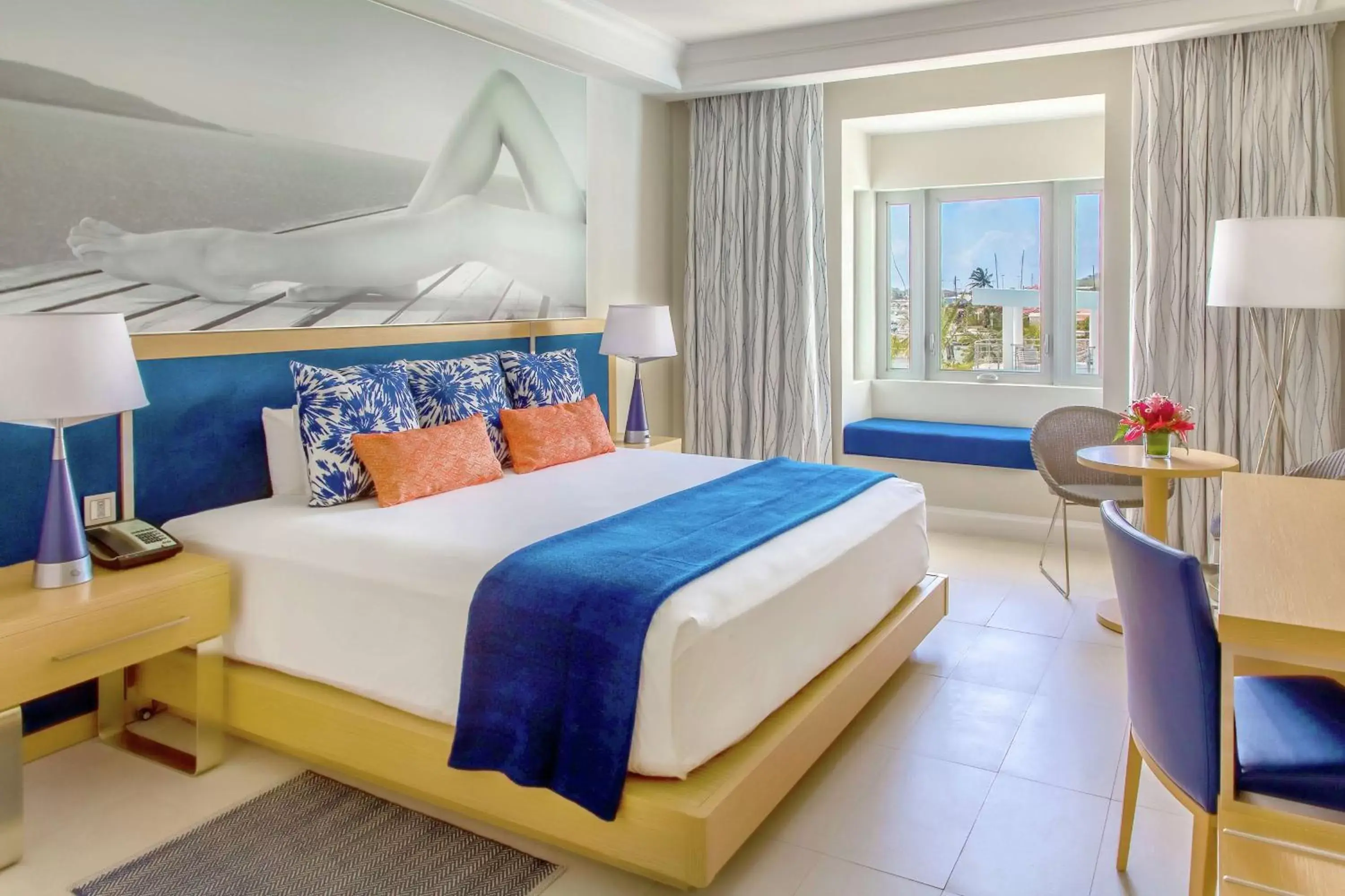 Bedroom, Bed in Harbor Club St Lucia, Curio Collection by Hilton