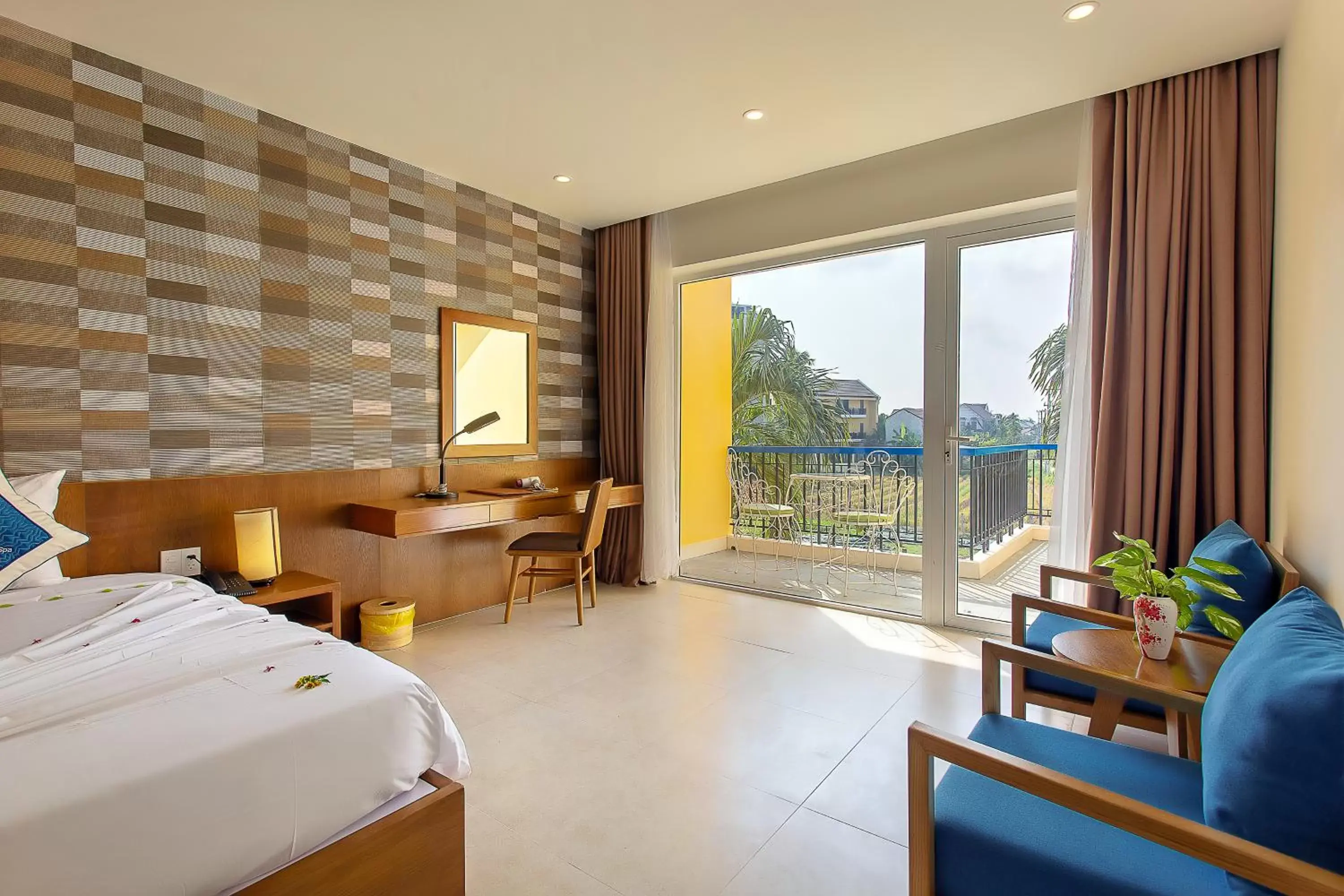 View (from property/room), Bed in Hoi An Aurora Riverside Hotel and Spa View (from property/room), Bed in Hoi An Aurora Riverside Hotel and Spa