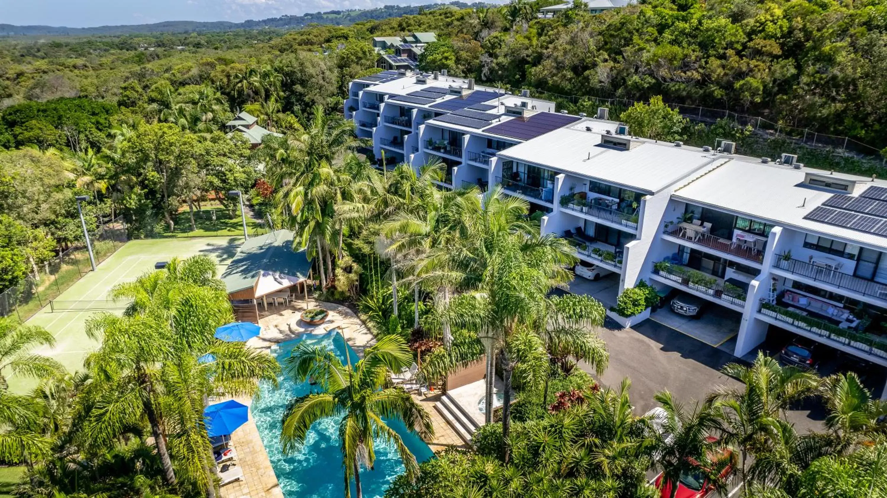 Property building, Bird's-eye View in The Oasis Apartments and Treetop Houses