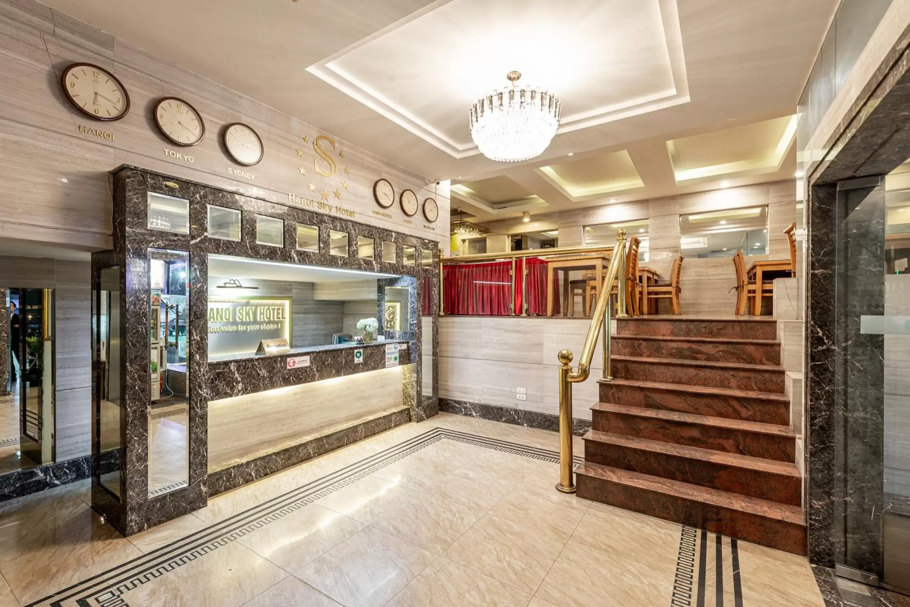 Lobby or reception in Hanoi Sky Hotel