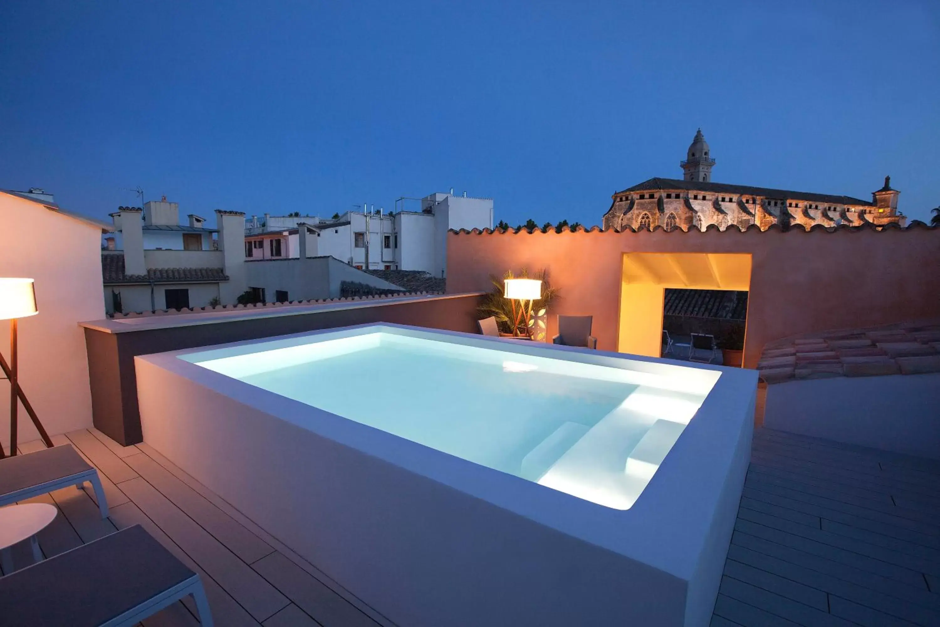 Night, Swimming Pool in Boutique Hotel Posada Terra Santa