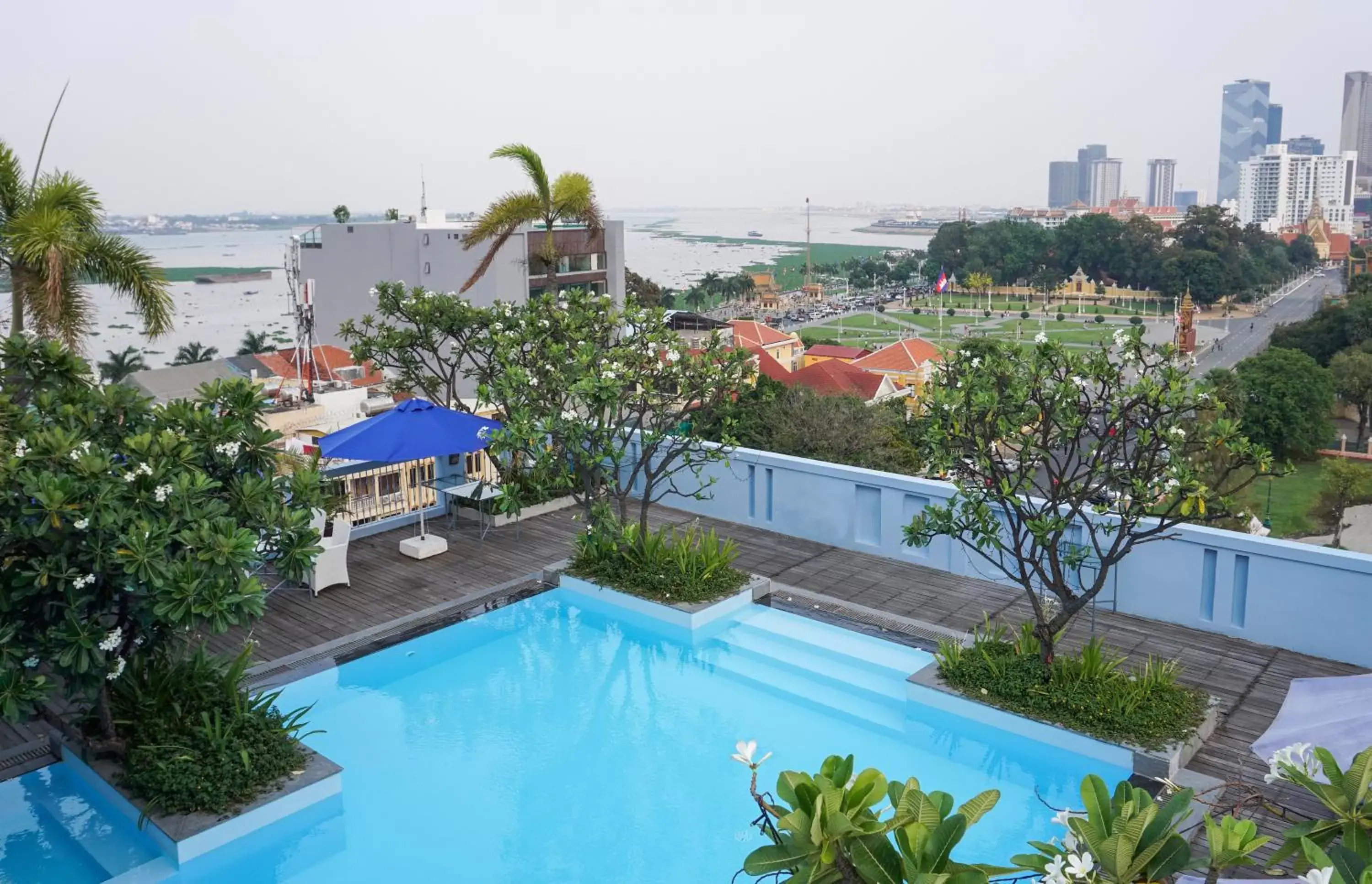 Pool View in The Frangipani Royal Palace Hotel