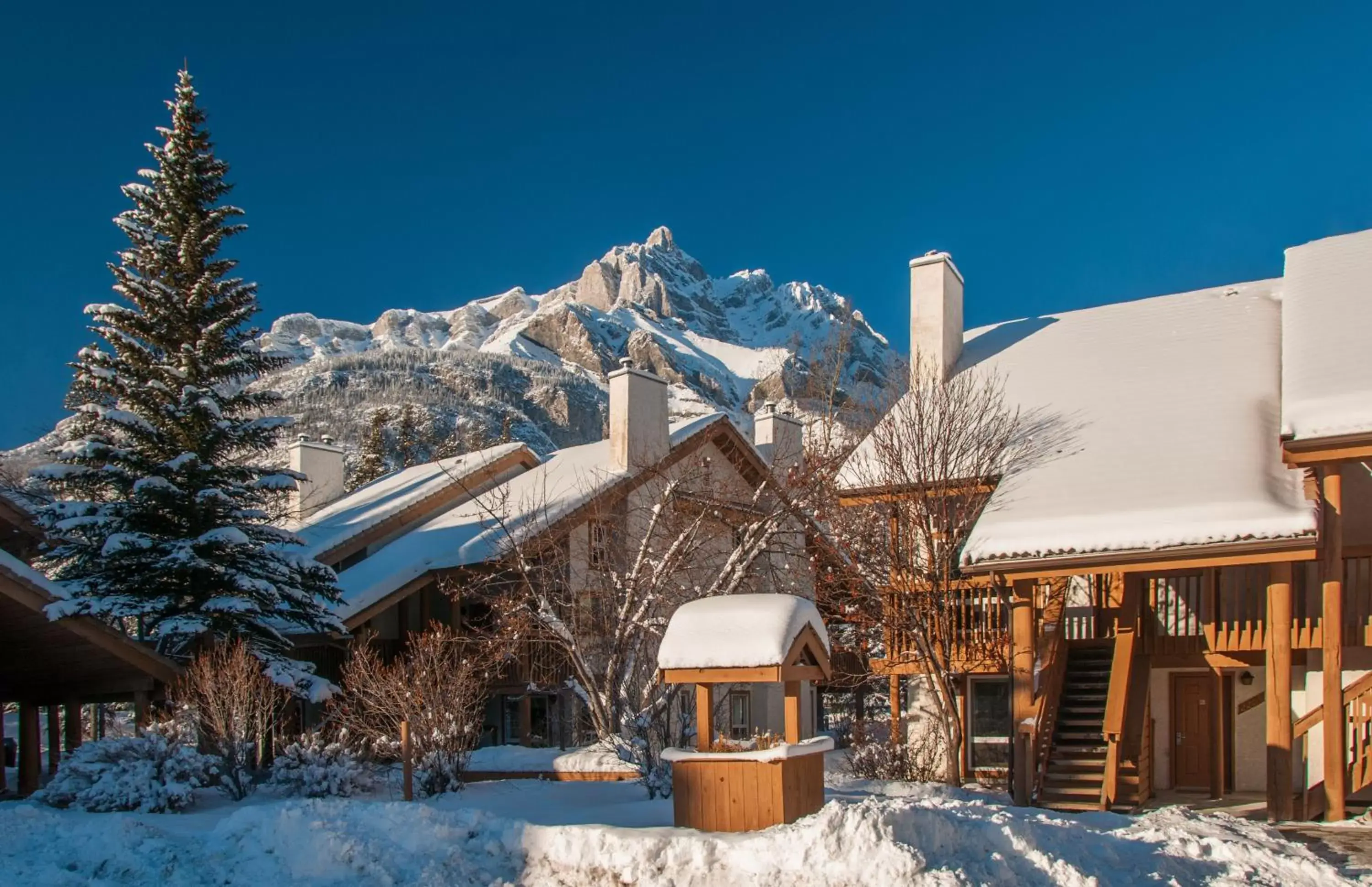 Property building, Winter in Banff Rocky Mountain Resort