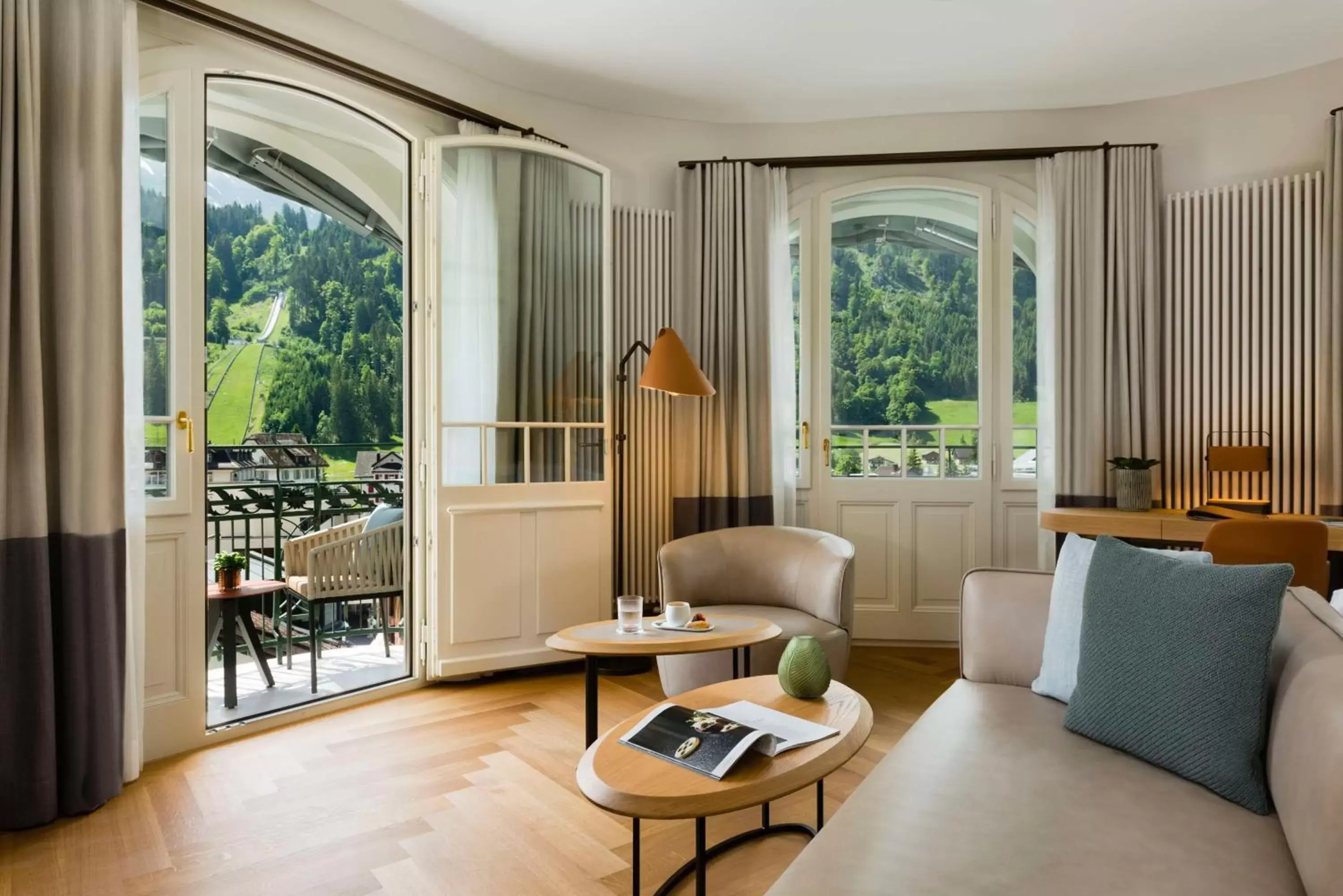 Bedroom, Seating Area in Kempinski Palace Engelberg