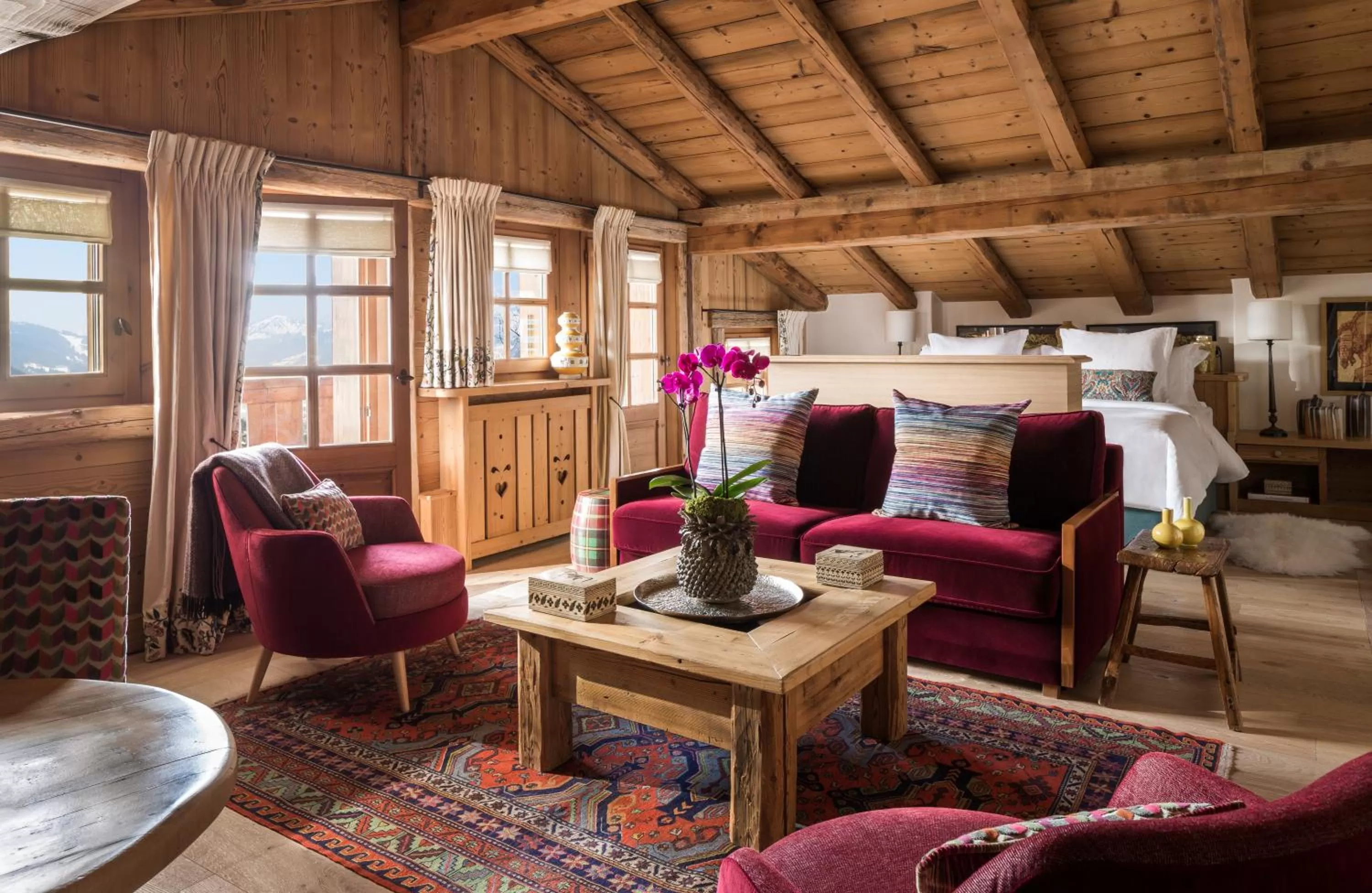 Living room in Les Chalets du Mont d'Arbois & Spa, Megève