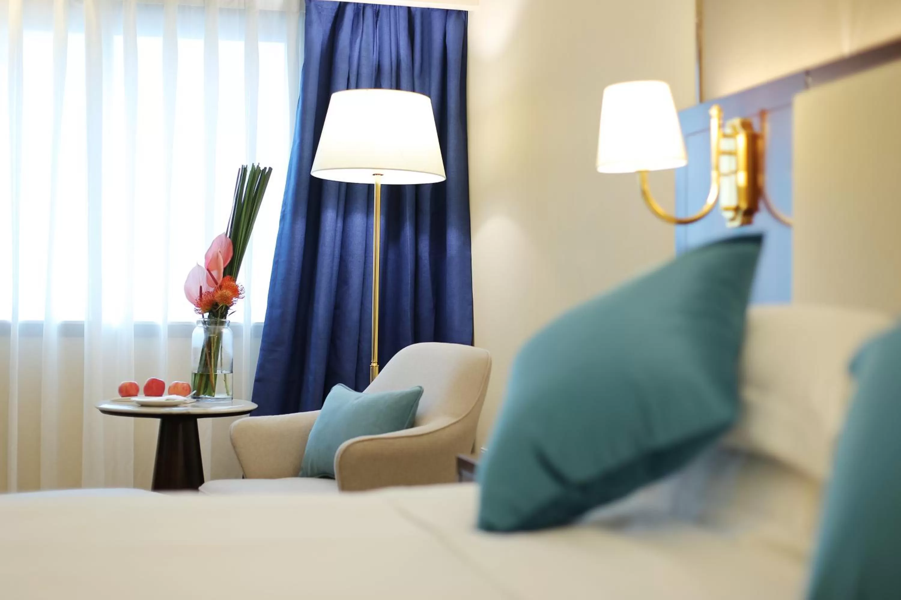 Decorative detail, Bed in Asia International Hotel Guangdong