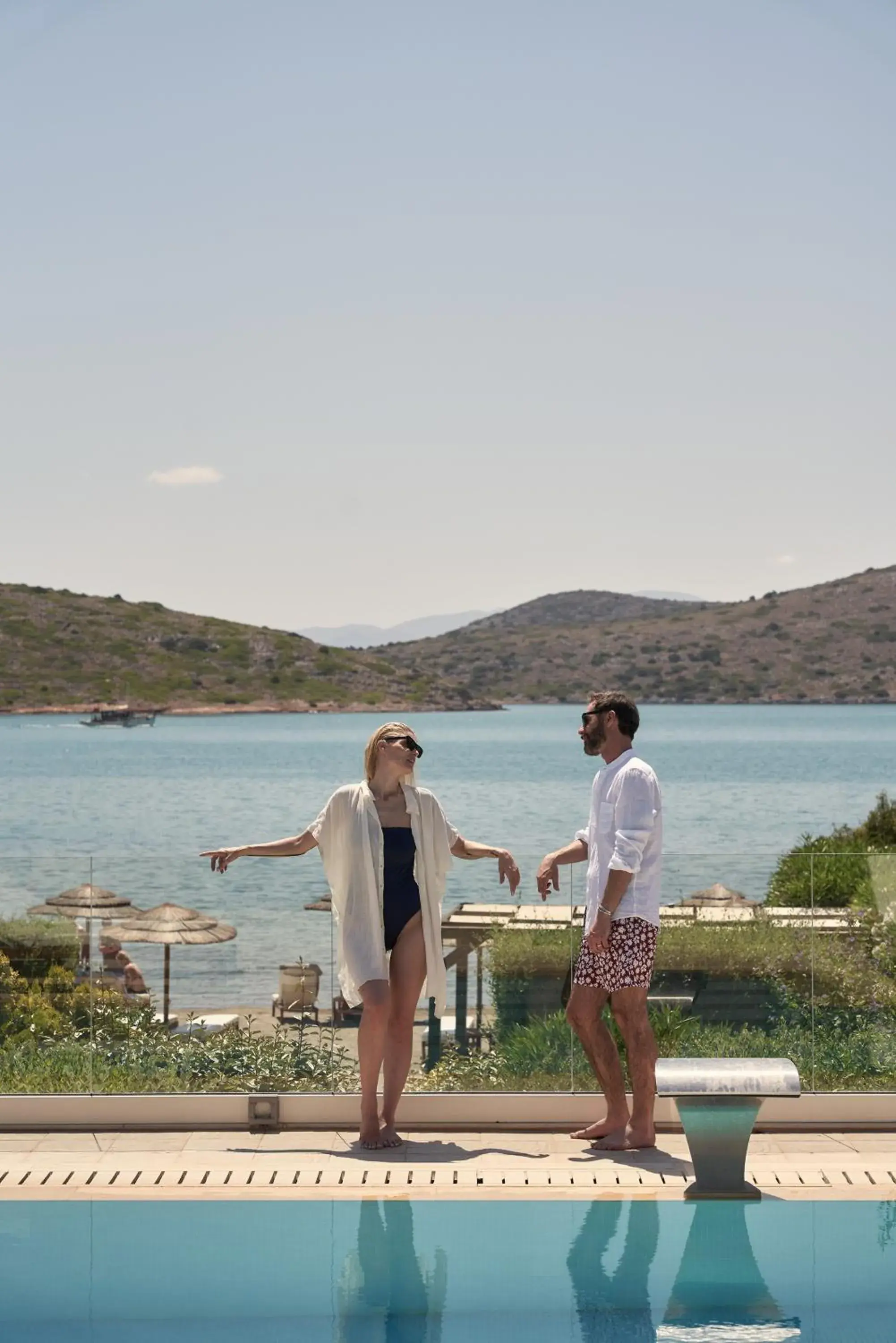 Pool view in Elounda Gulf Villas by Sandglass