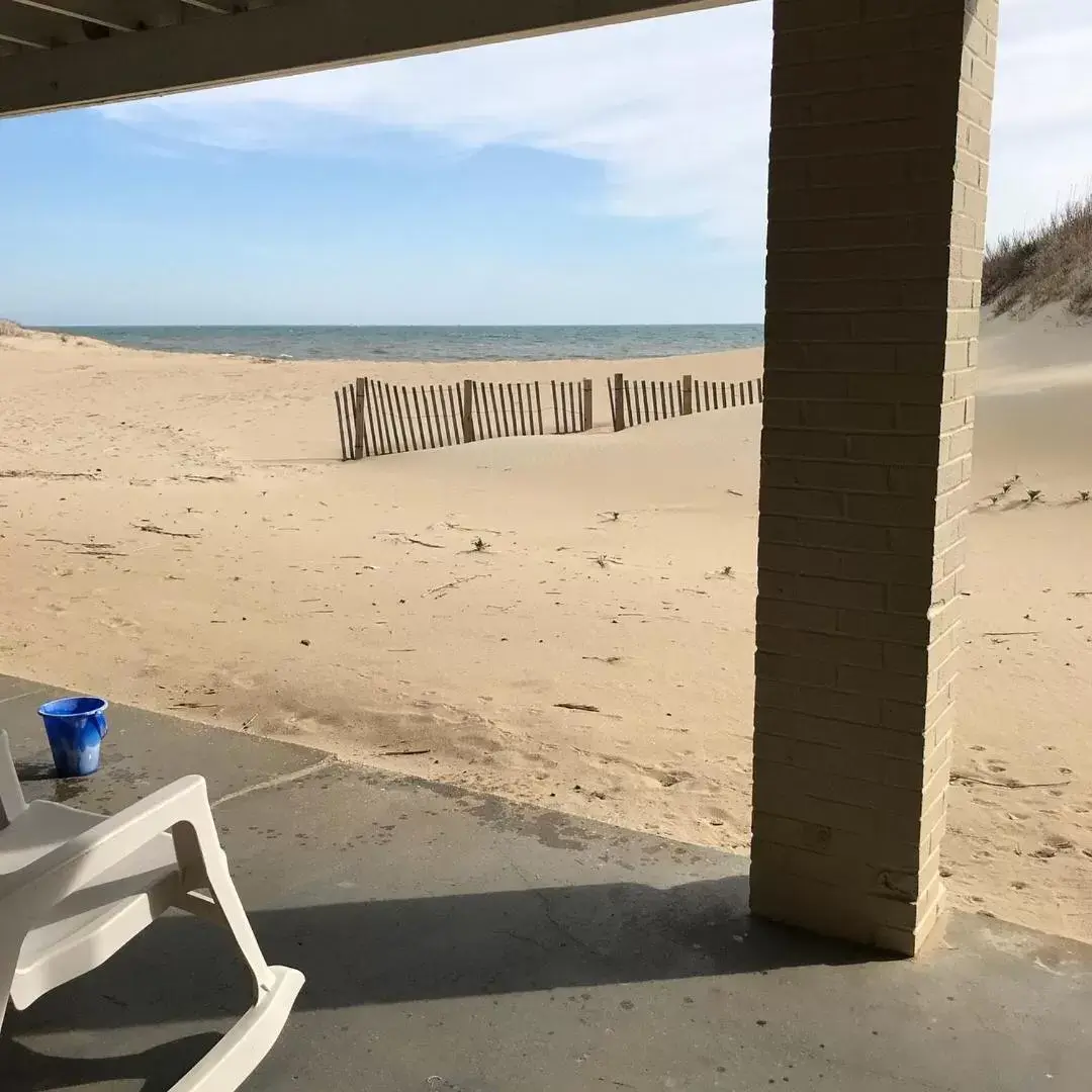 Balcony/Terrace, Beach in Outer Banks Motor Lodge