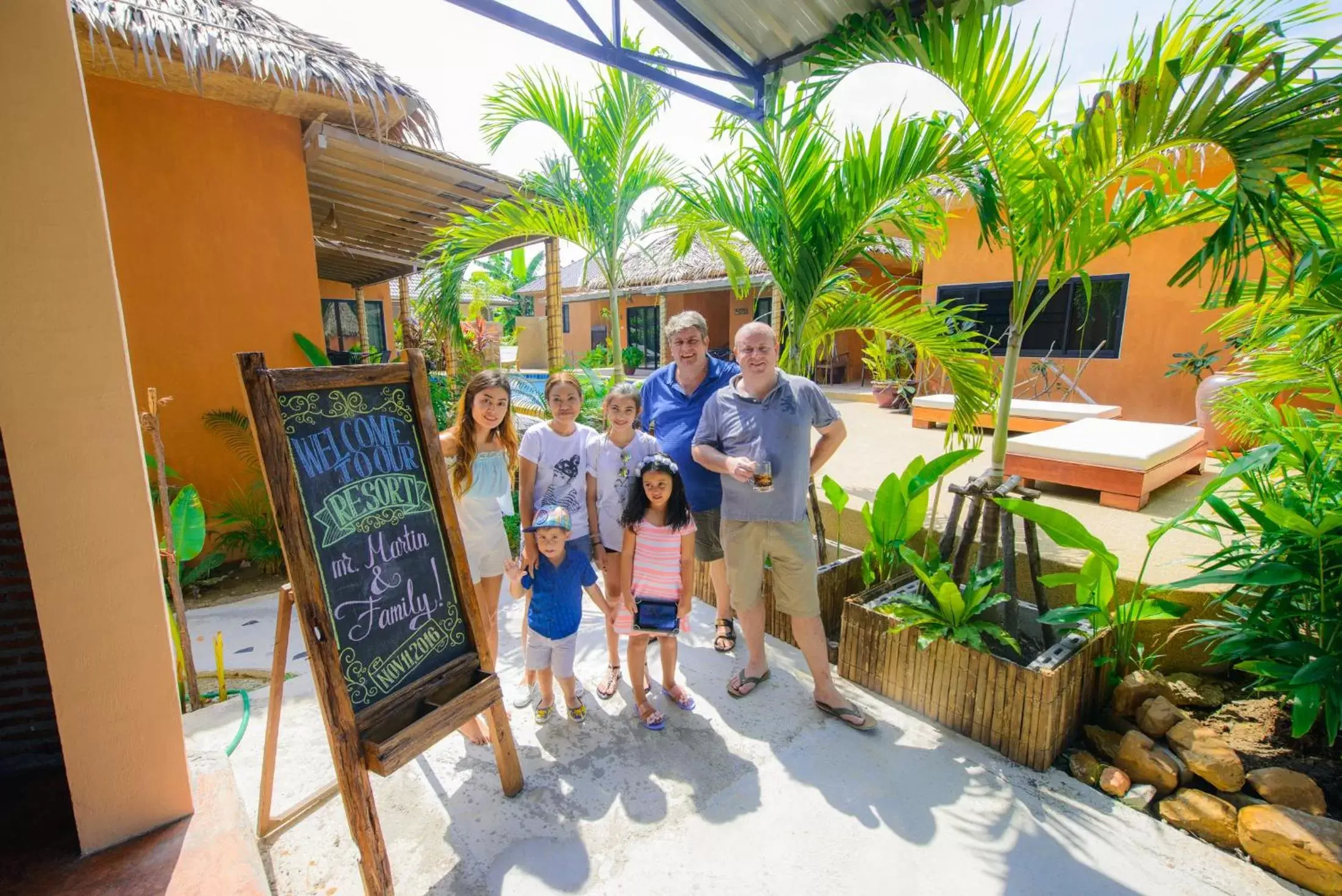 group of guests, Family in Panisara Pool Villa Resort Huahin