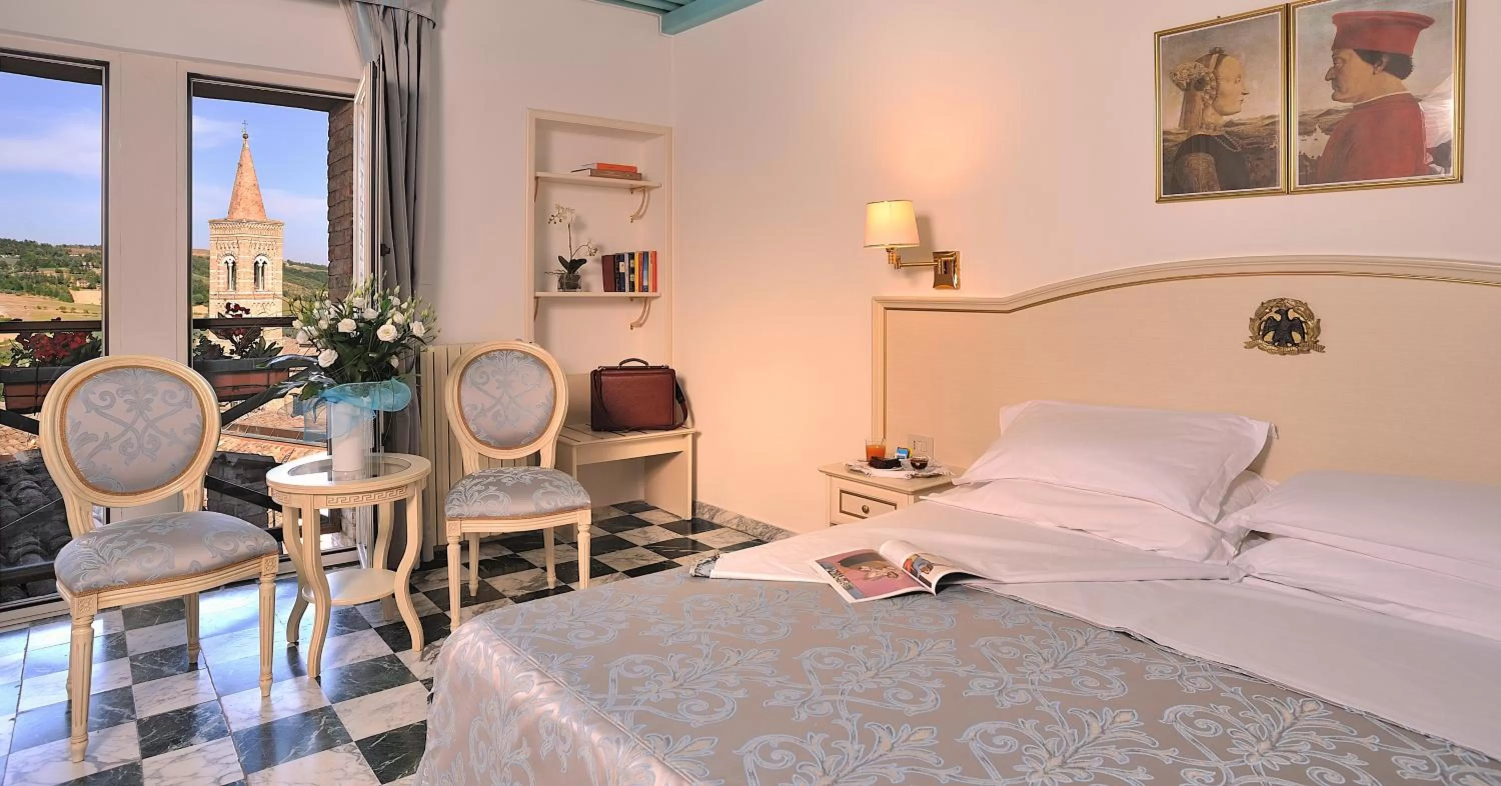 Decorative detail, Bed in Albergo Hotel Raffaello