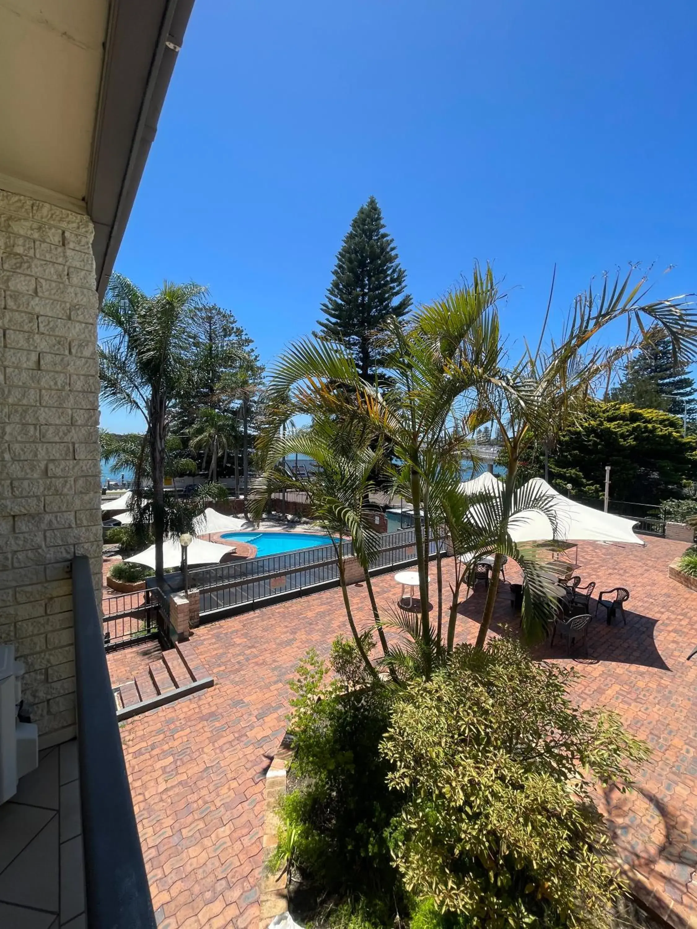 Garden, Pool View in El Lago Waters Motel