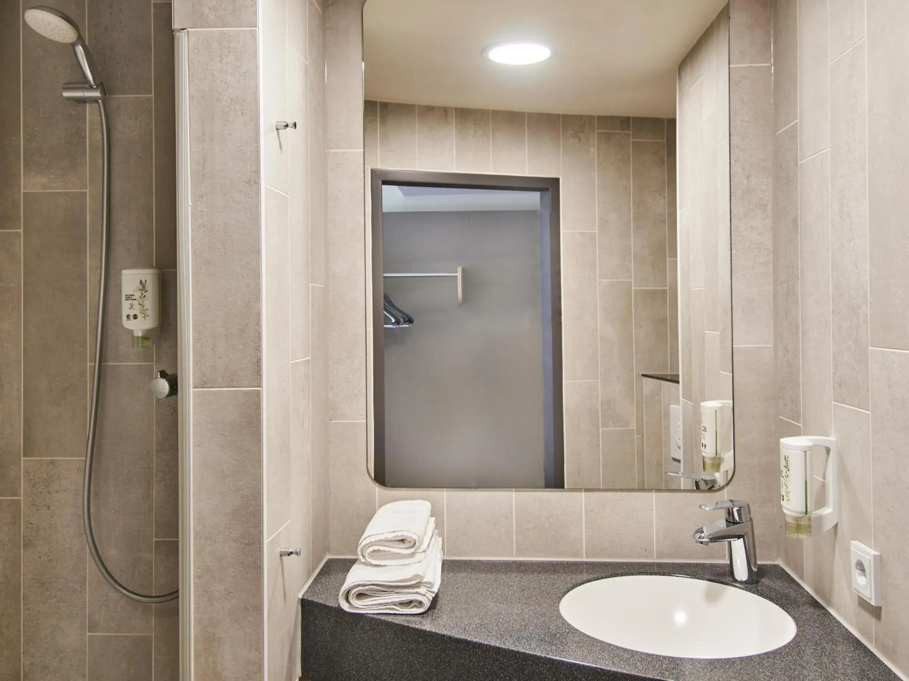 Shower, Bathroom in B&B Hotel Frankfurt-West